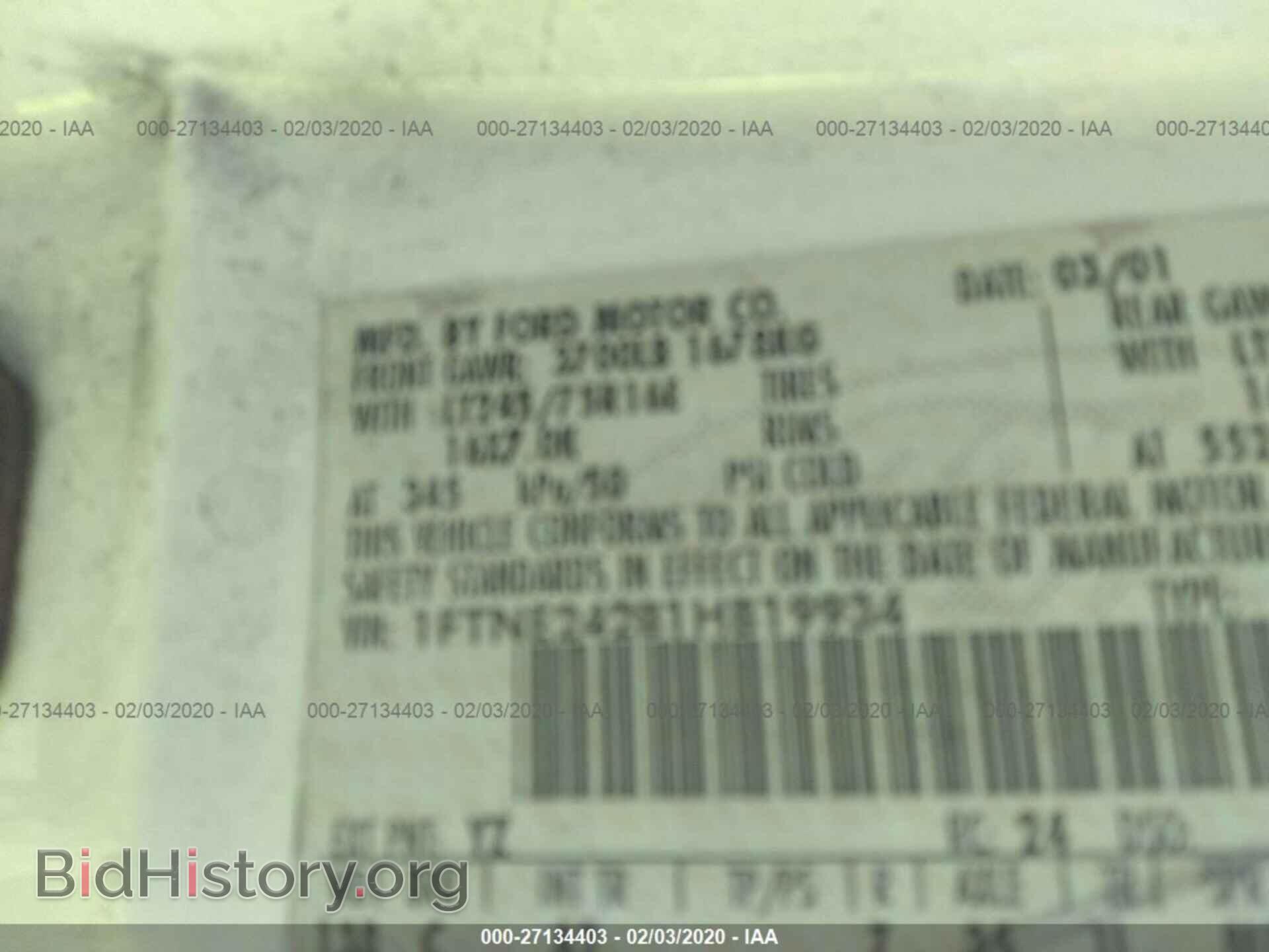 2001 FORD ECONOLINE - VIN: 1FTNE24281HB19934 - Фото 9