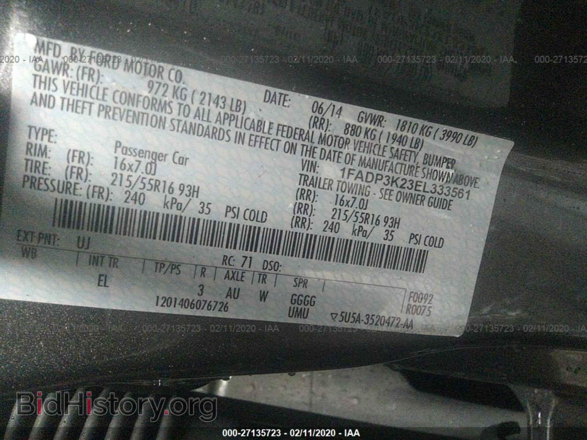 2014 FORD FOCUS - VIN: 1FADP3K23EL333561 - Photo 9