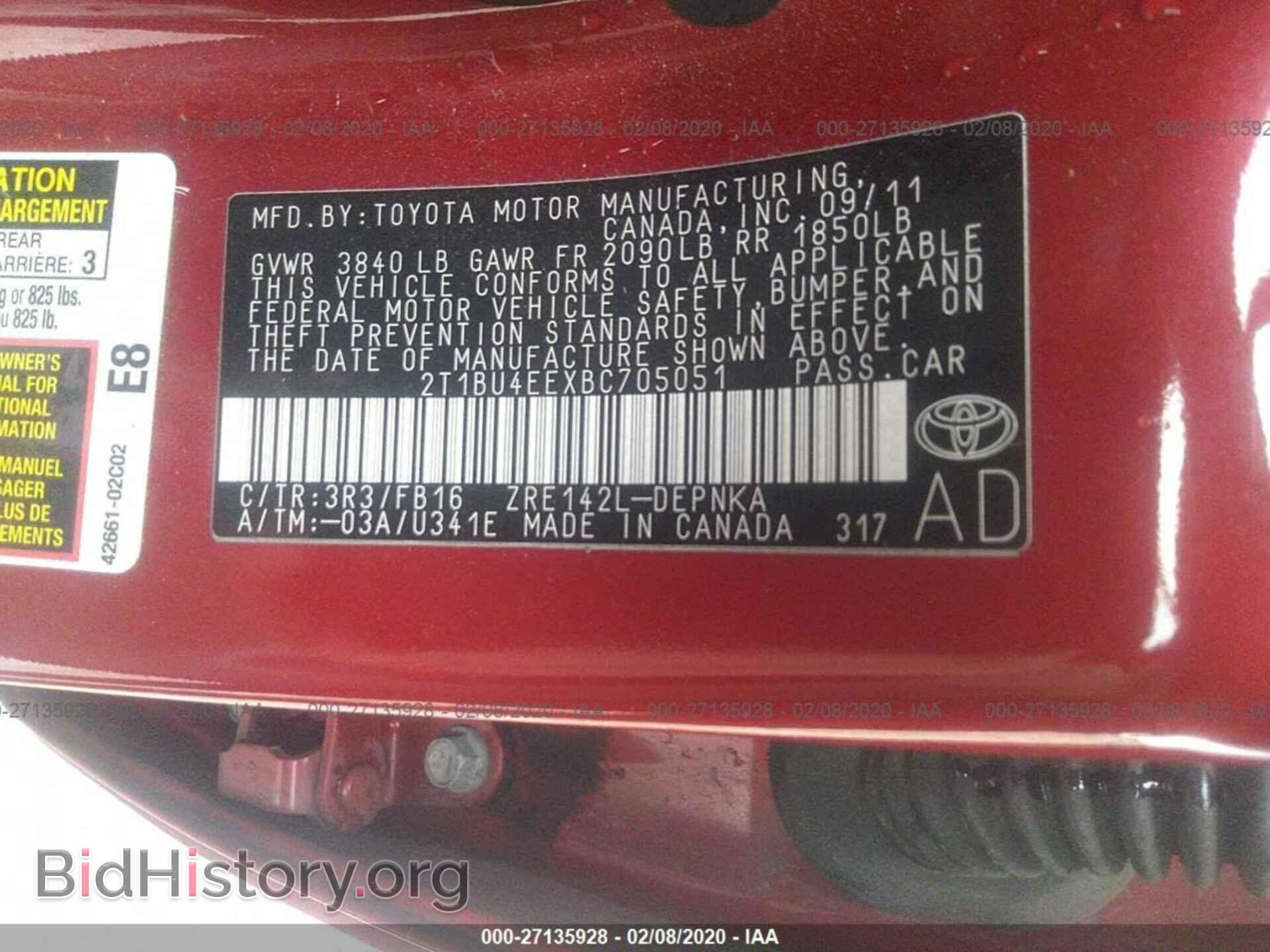 2011 TOYOTA COROLLA - VIN: 2T1BU4EEXBC705051 - Photo 9