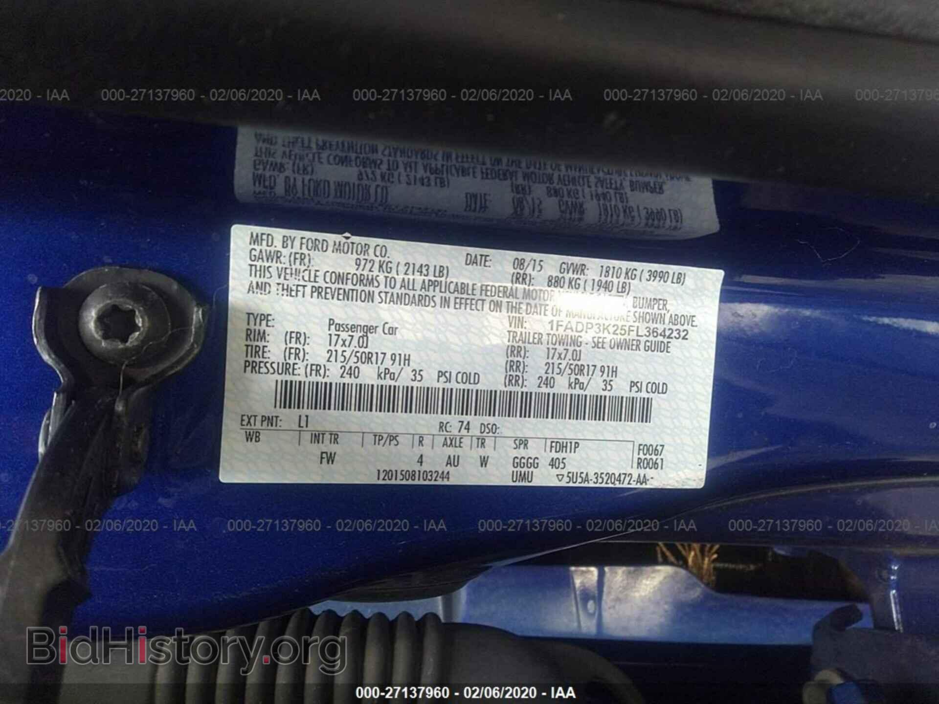2015 FORD FOCUS - VIN: 1FADP3K25FL364232 - Фото 9