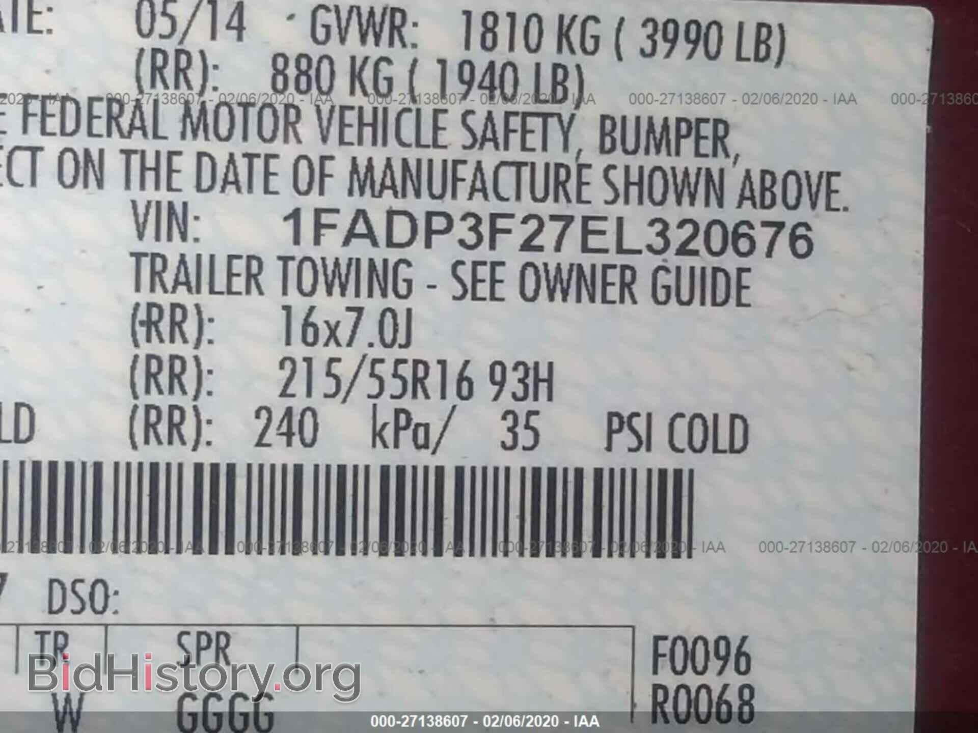 2014 FORD FOCUS - VIN: 1FADP3F27EL320676 - Фото 9