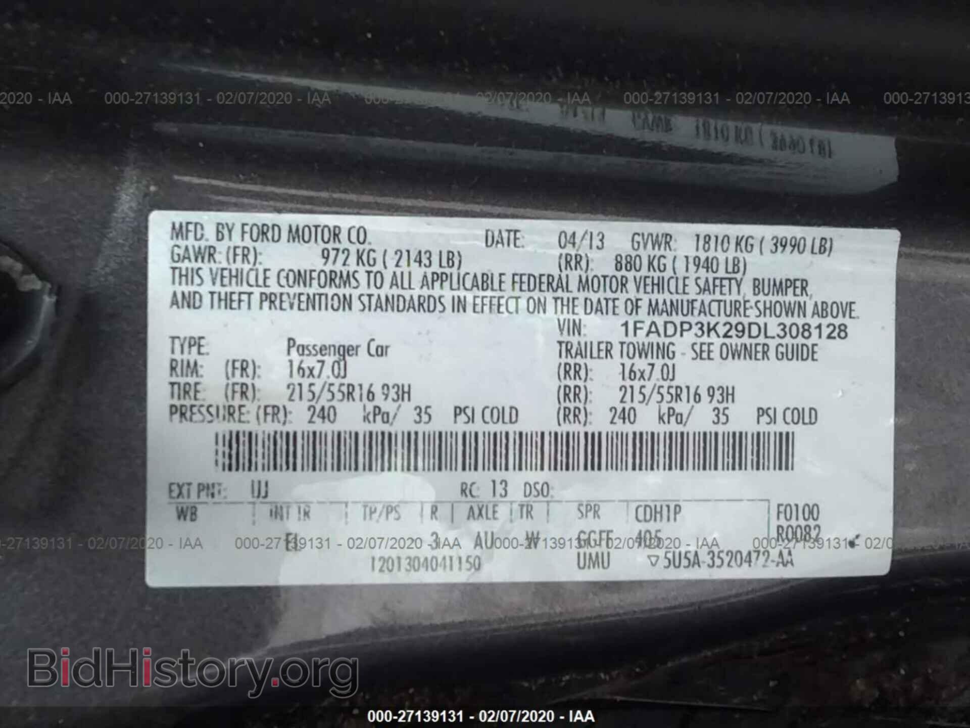 2013 FORD FOCUS - VIN: 1FADP3K29DL308128 - Фото 9