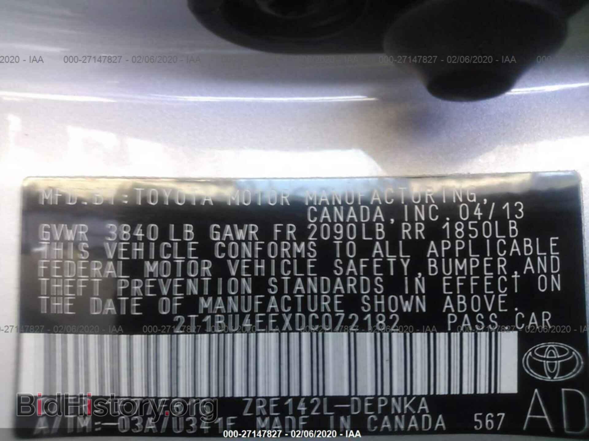 2013 TOYOTA COROLLA - VIN: 2T1BU4EEXDC072182 - Фото 9