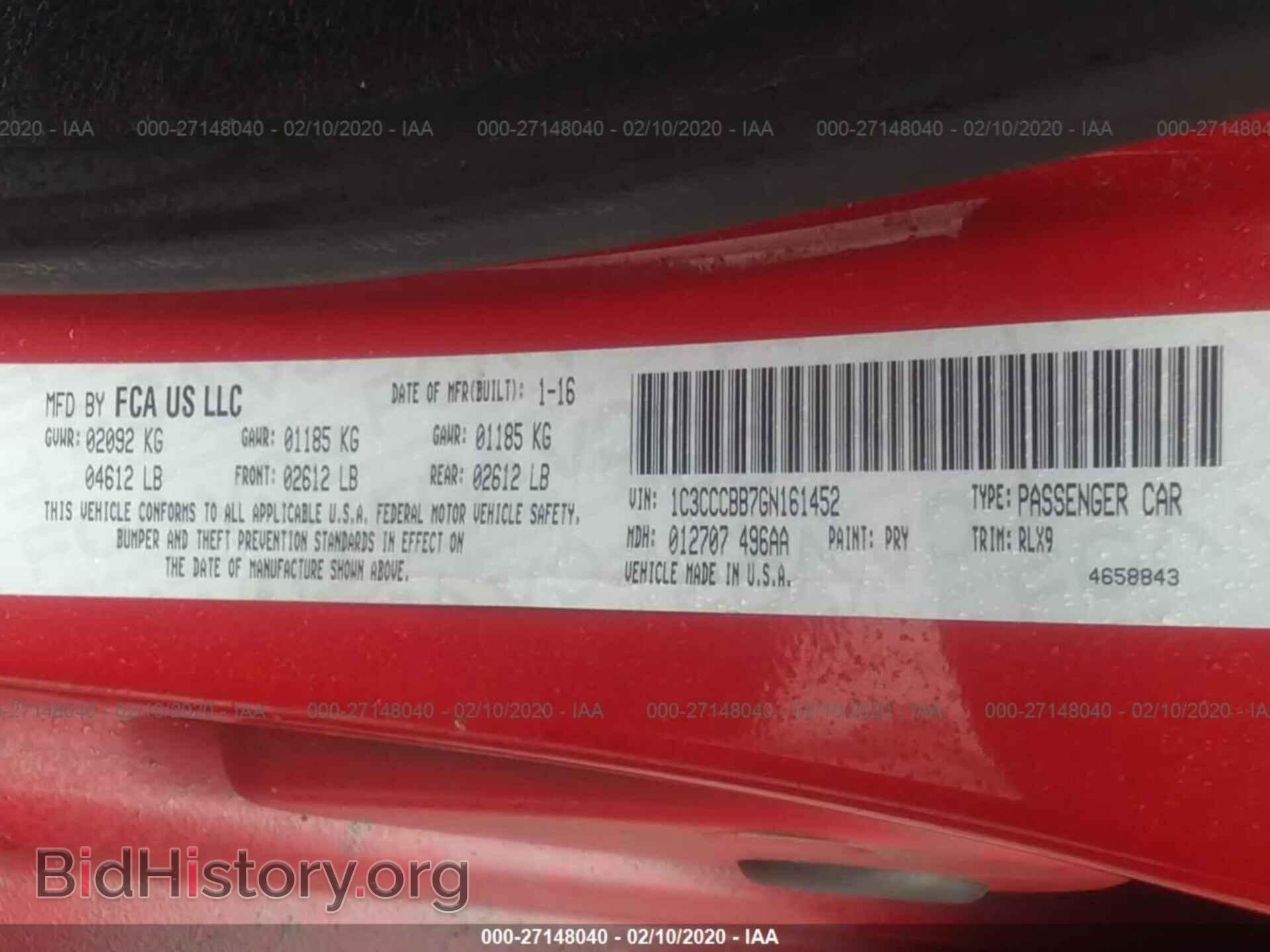 2016 CHRYSLER 200 - VIN: 1C3CCCBB7GN161452 - Фото 9