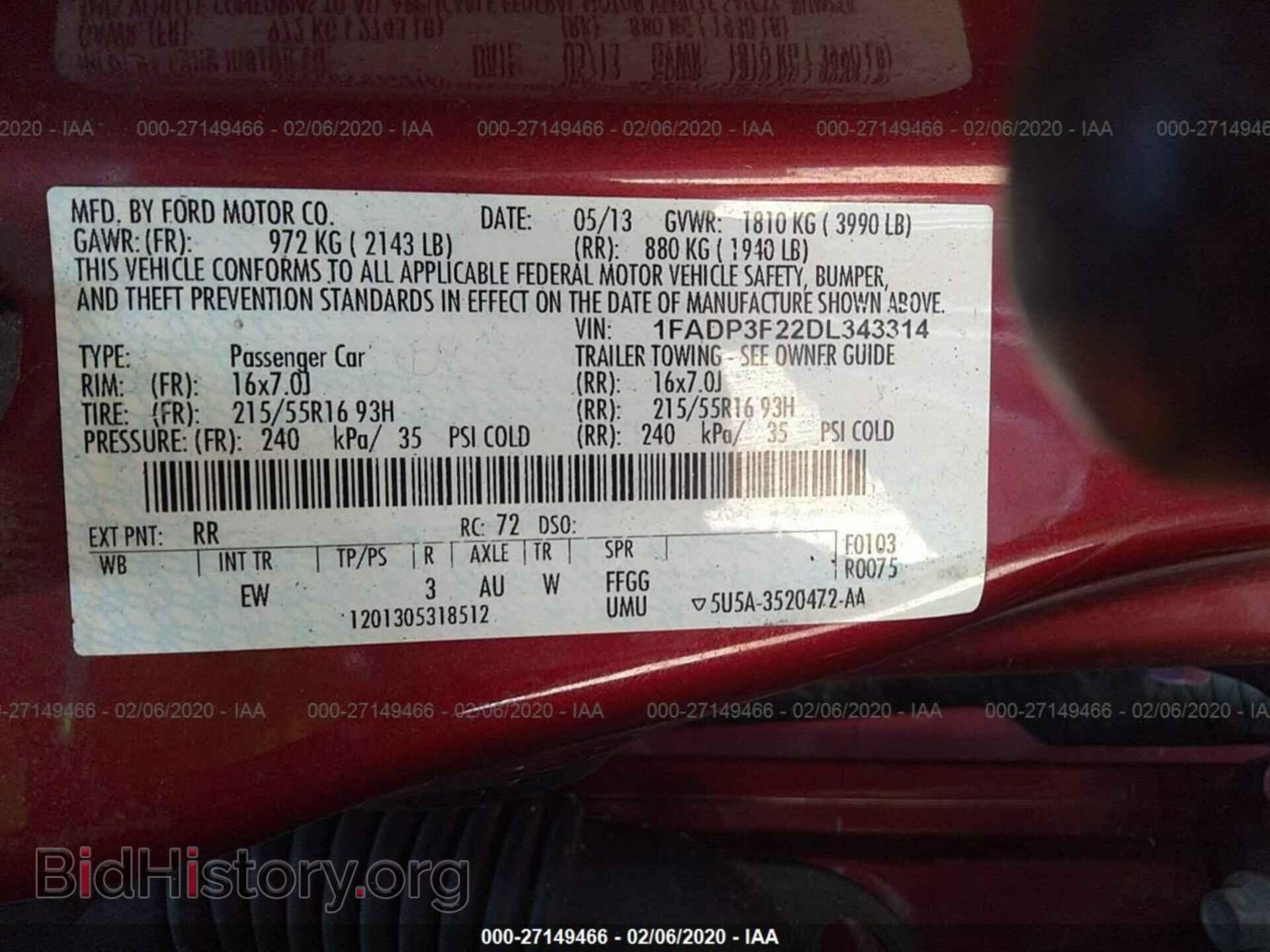 2013 FORD FOCUS - VIN: 1FADP3F22DL343314 - Фото 9