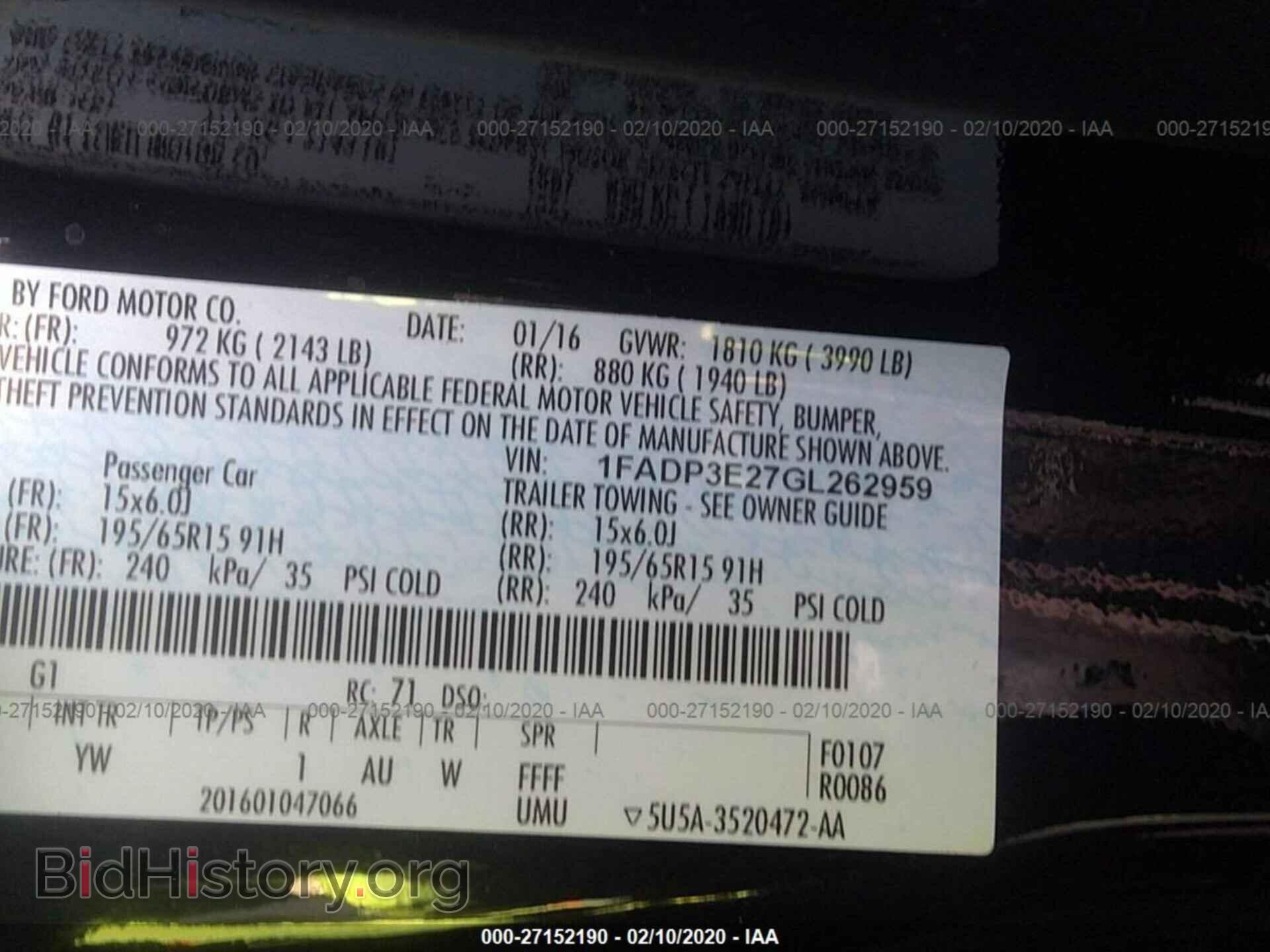 2016 FORD FOCUS - VIN: 1FADP3E27GL262959 - Фото 9