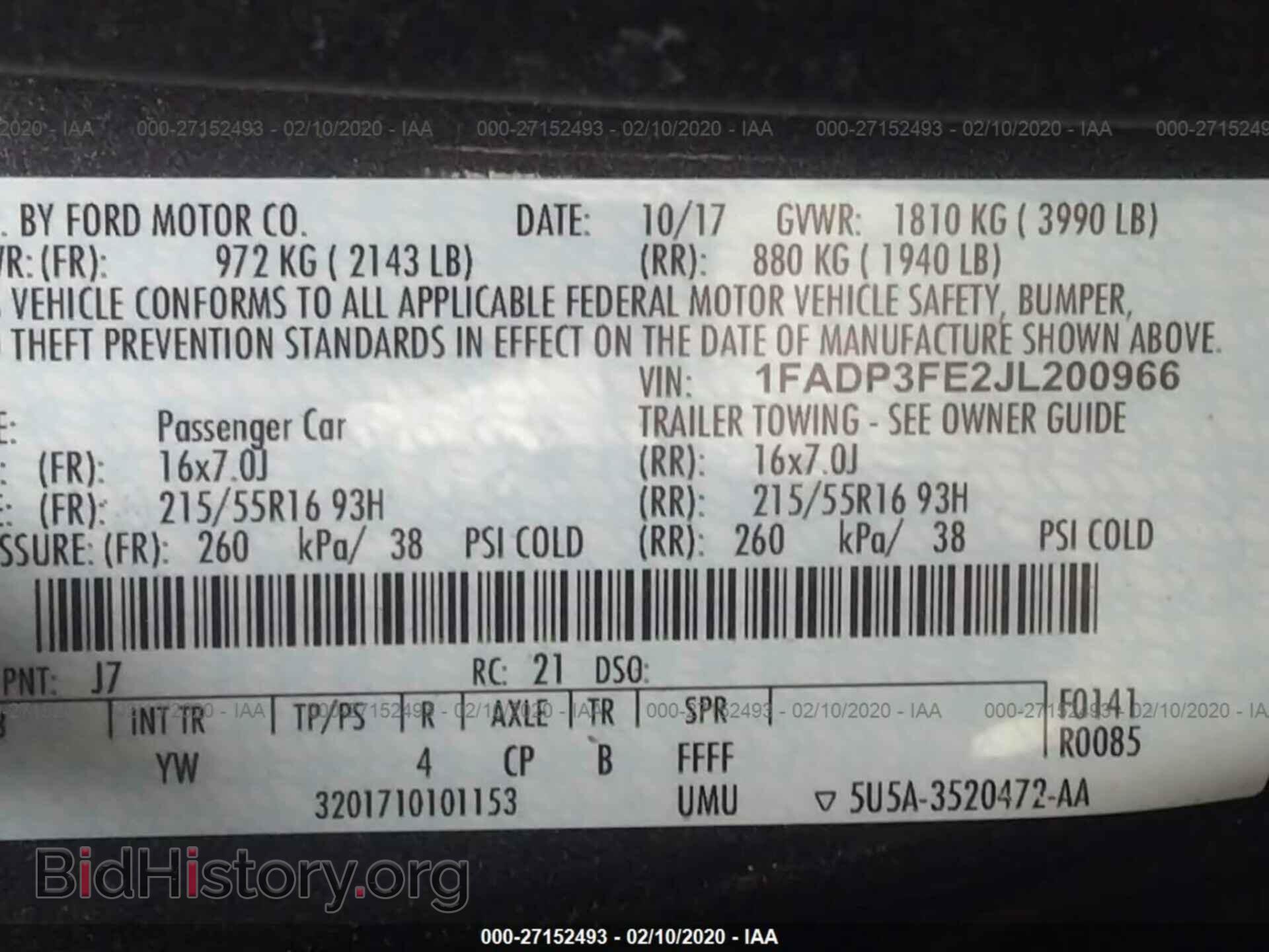 2018 FORD FOCUS - VIN: 1FADP3FE2JL200966 - Фото 9