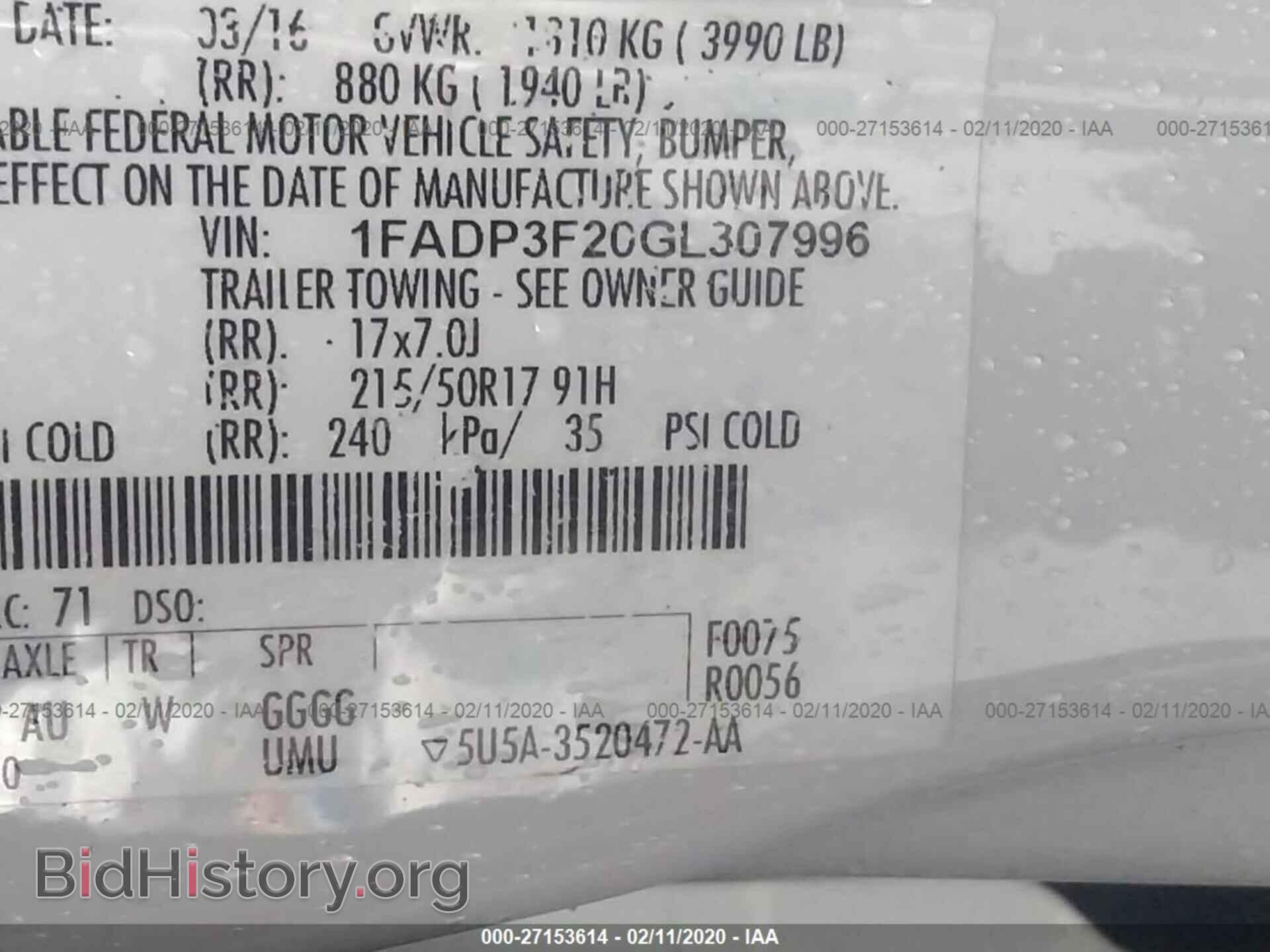 2016 FORD FOCUS - VIN: 1FADP3F20GL307996 - Фото 9