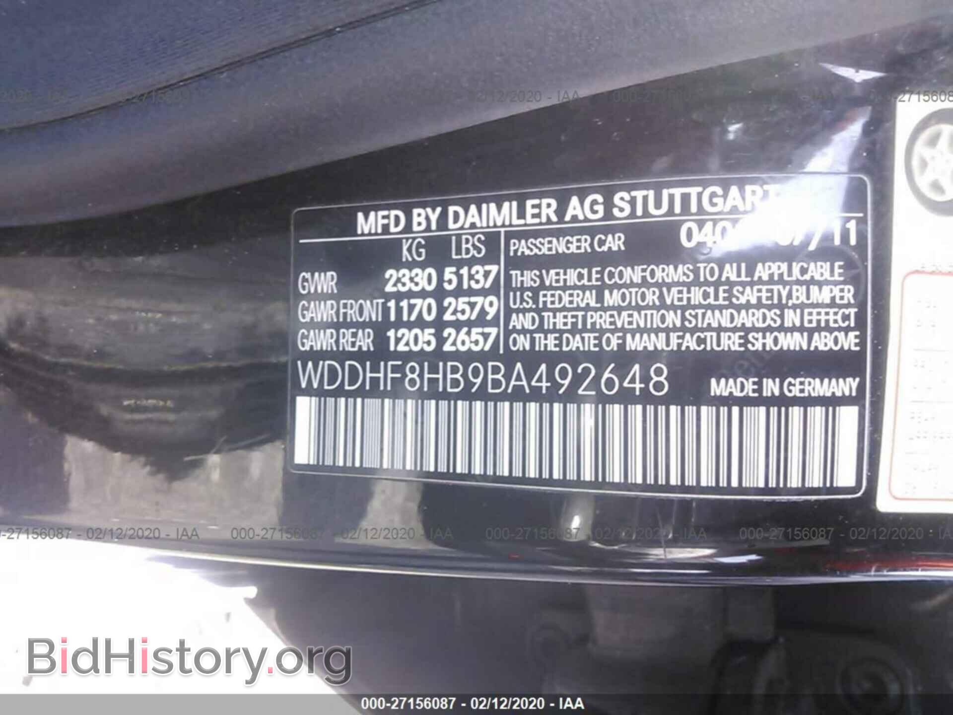 2011 MERCEDES-BENZ E - VIN: WDDHF8HB9BA492648 - Фото 9