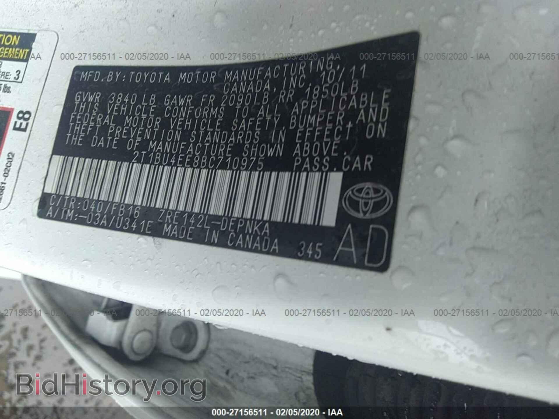 2011 TOYOTA COROLLA - VIN: 2T1BU4EE8BC710975 - Фото 9