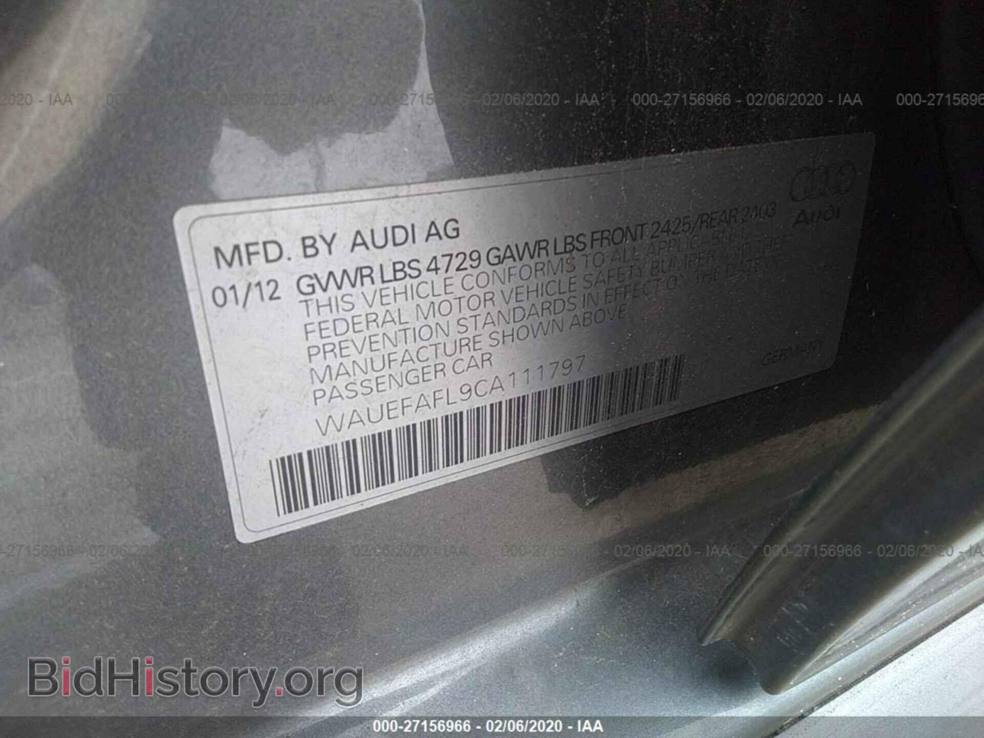 2012 AUDI A4 - VIN: WAUEFAFL9CA111797 - Фото 9