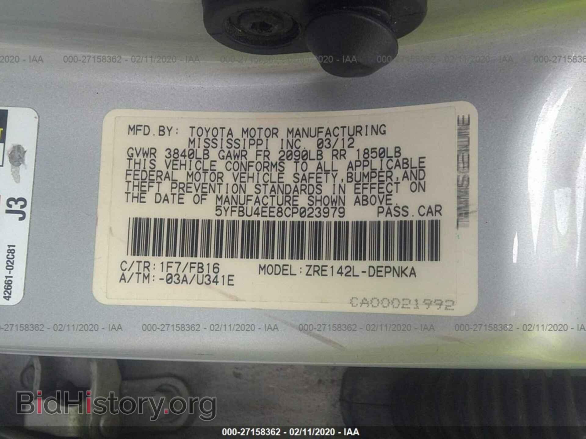 2012 TOYOTA COROLLA - VIN: 5YFBU4EE8CP023979 - Фото 9