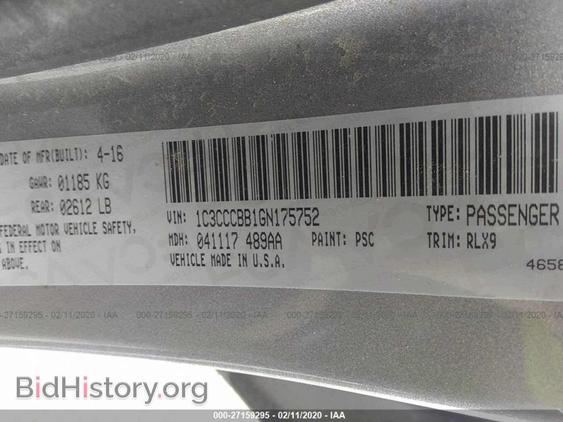 2016 CHRYSLER 200 - VIN: 1C3CCCBB1GN175752 - Photo 9