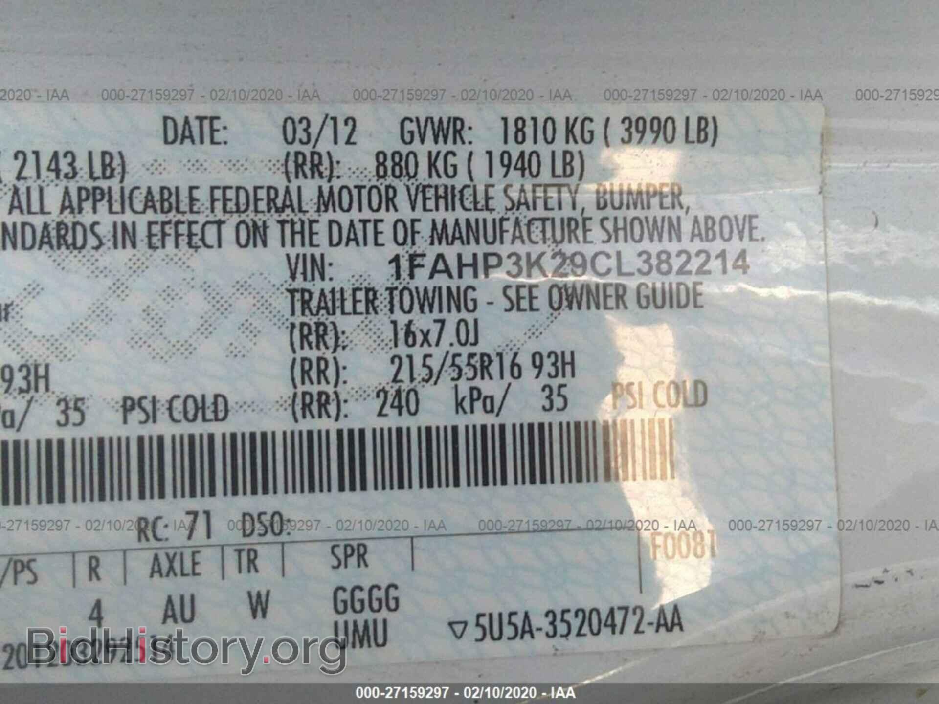 2012 FORD FOCUS - VIN: 1FAHP3K29CL382214 - Photo 9
