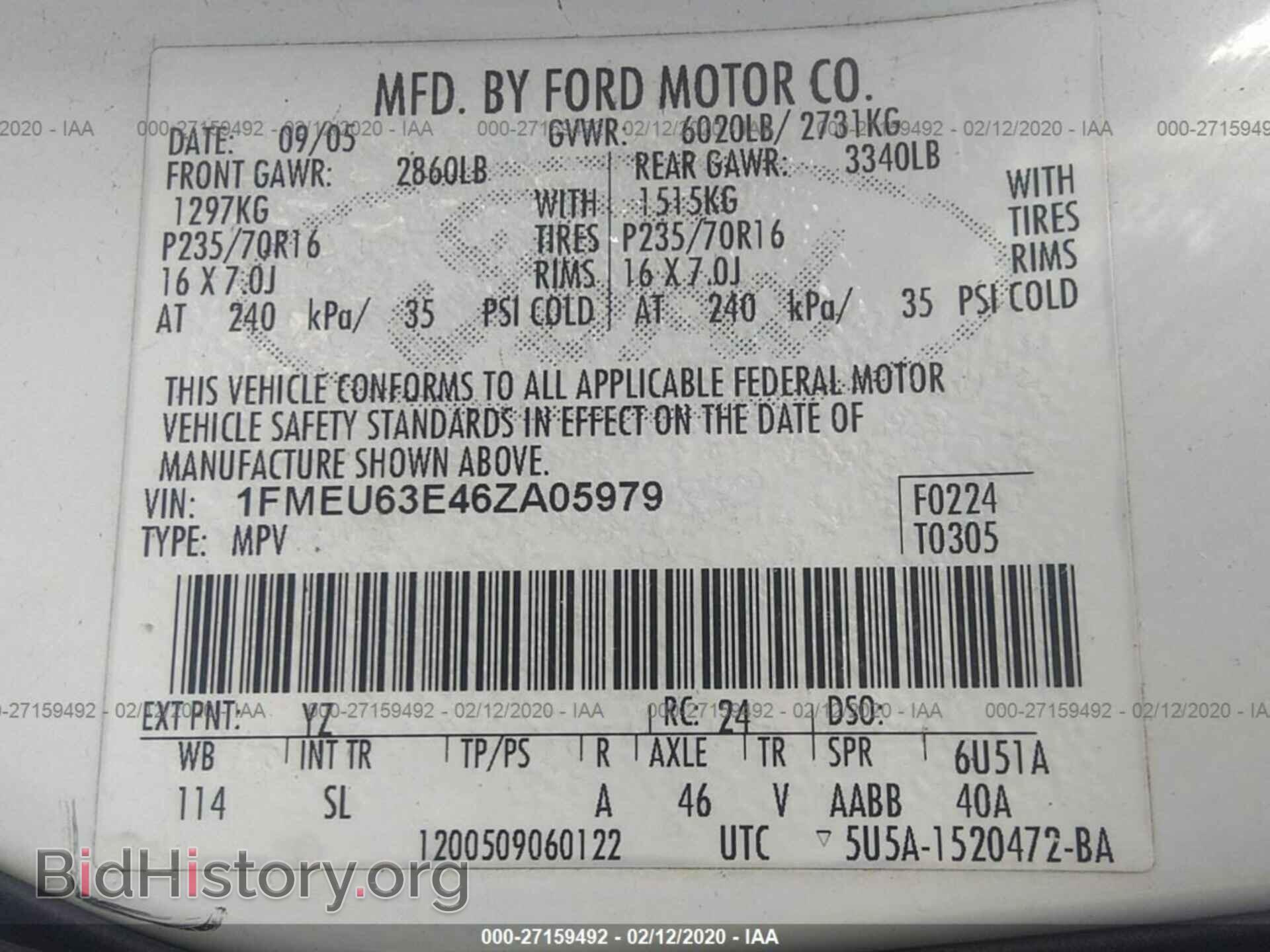 2006 FORD EXPLORER - VIN: 1FMEU63E46ZA05979 - Фото 9