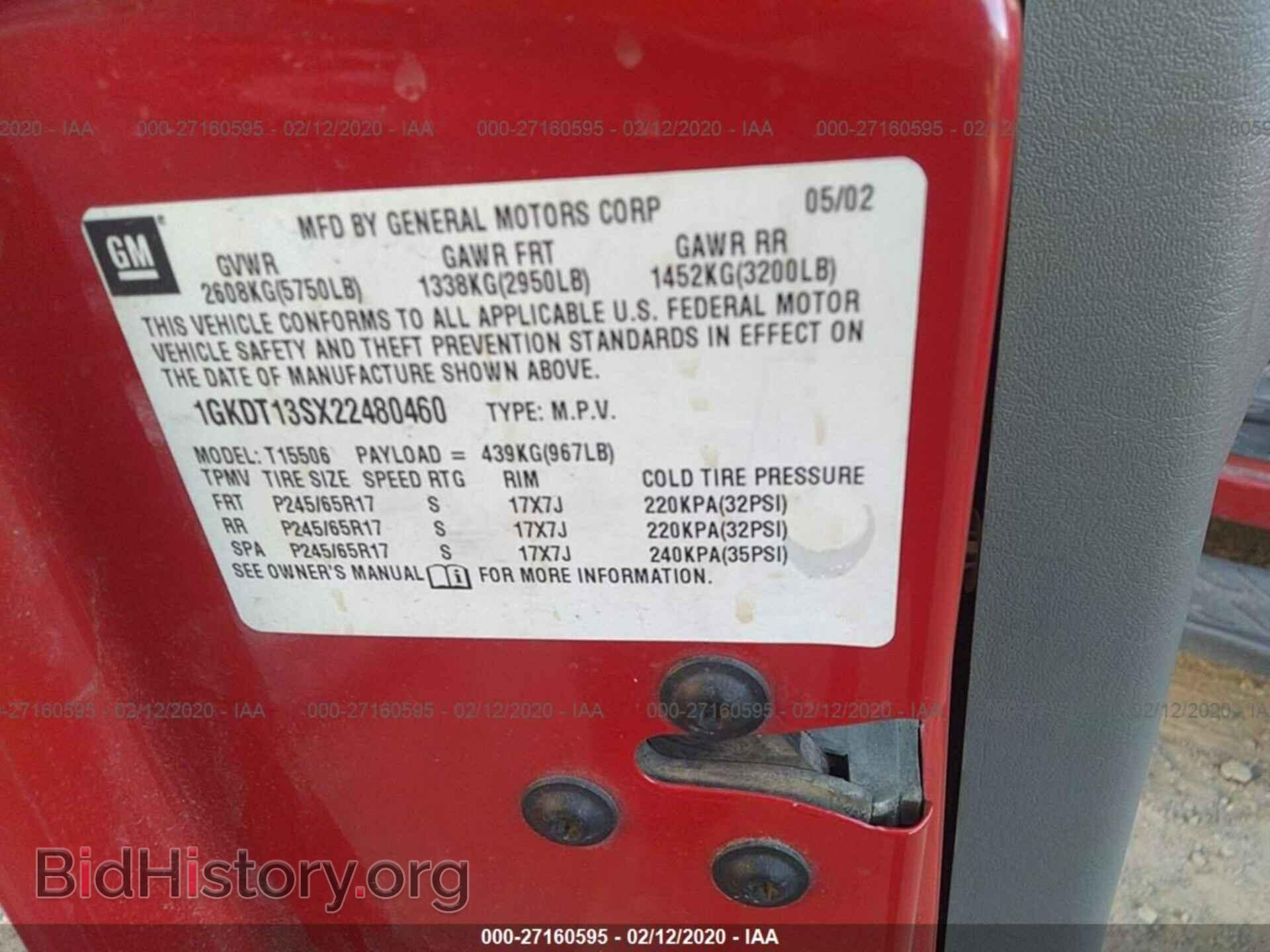 2002 GMC ENVOY - VIN: 1GKDT13SX22480460 - Фото 9