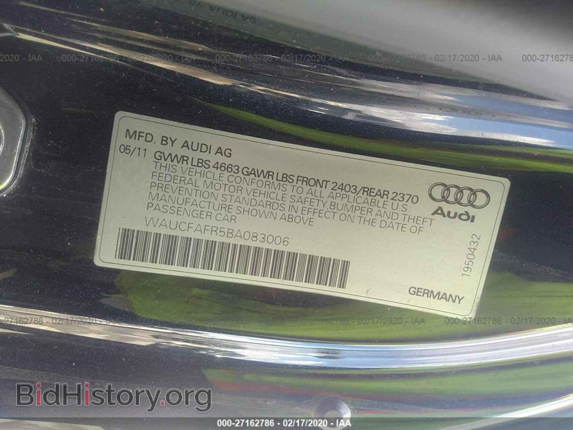 2011 AUDI A5 - VIN: WAUCFAFR5BA083006 - Фото 9