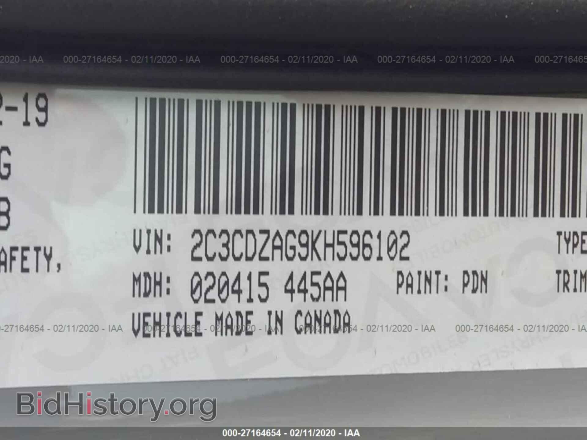 2019 DODGE CHALLENGER - VIN: 2C3CDZAG9KH596102 - Photo 9