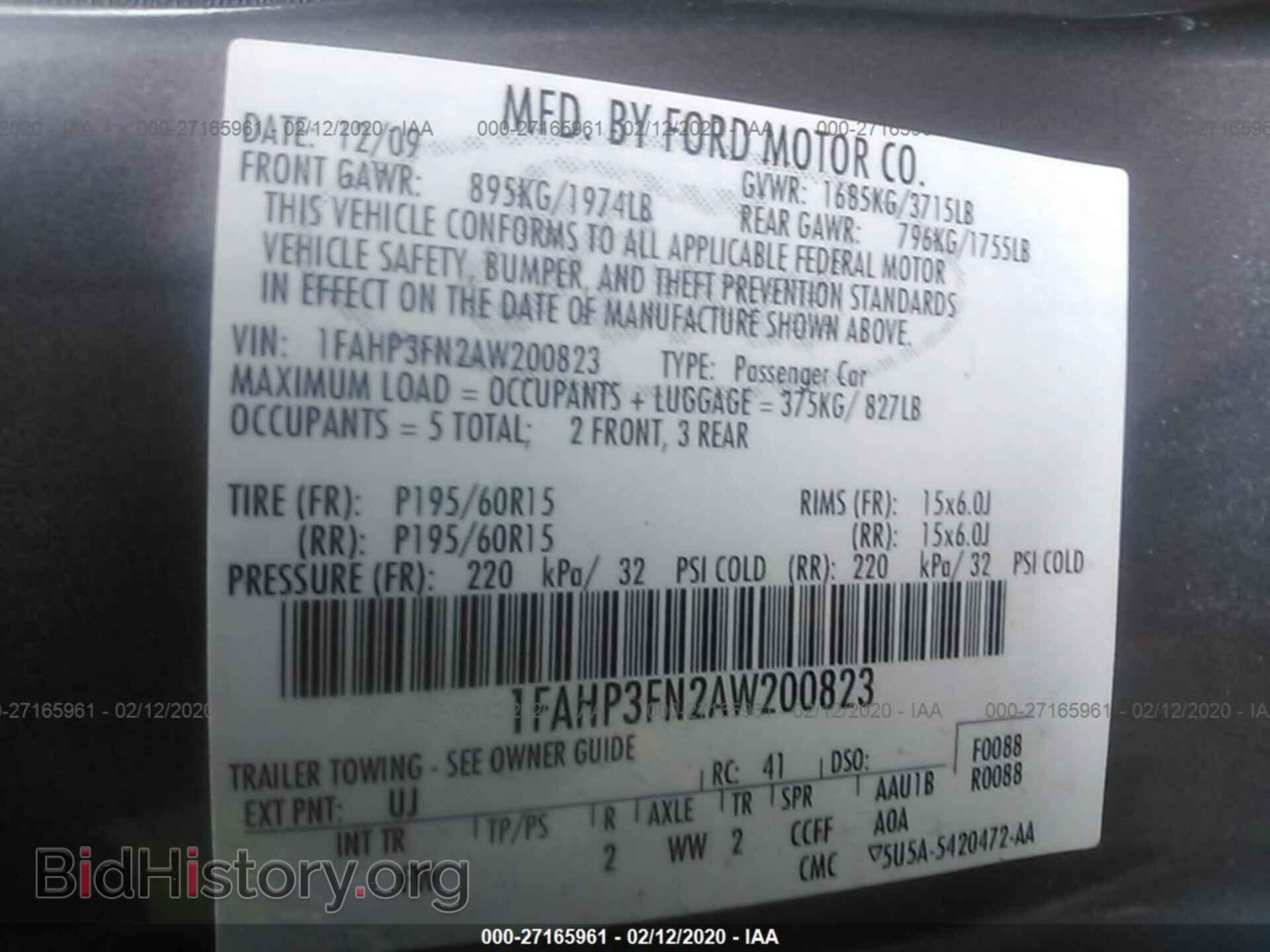2010 FORD FOCUS - VIN: 1FAHP3FN2AW200823 - Photo 9