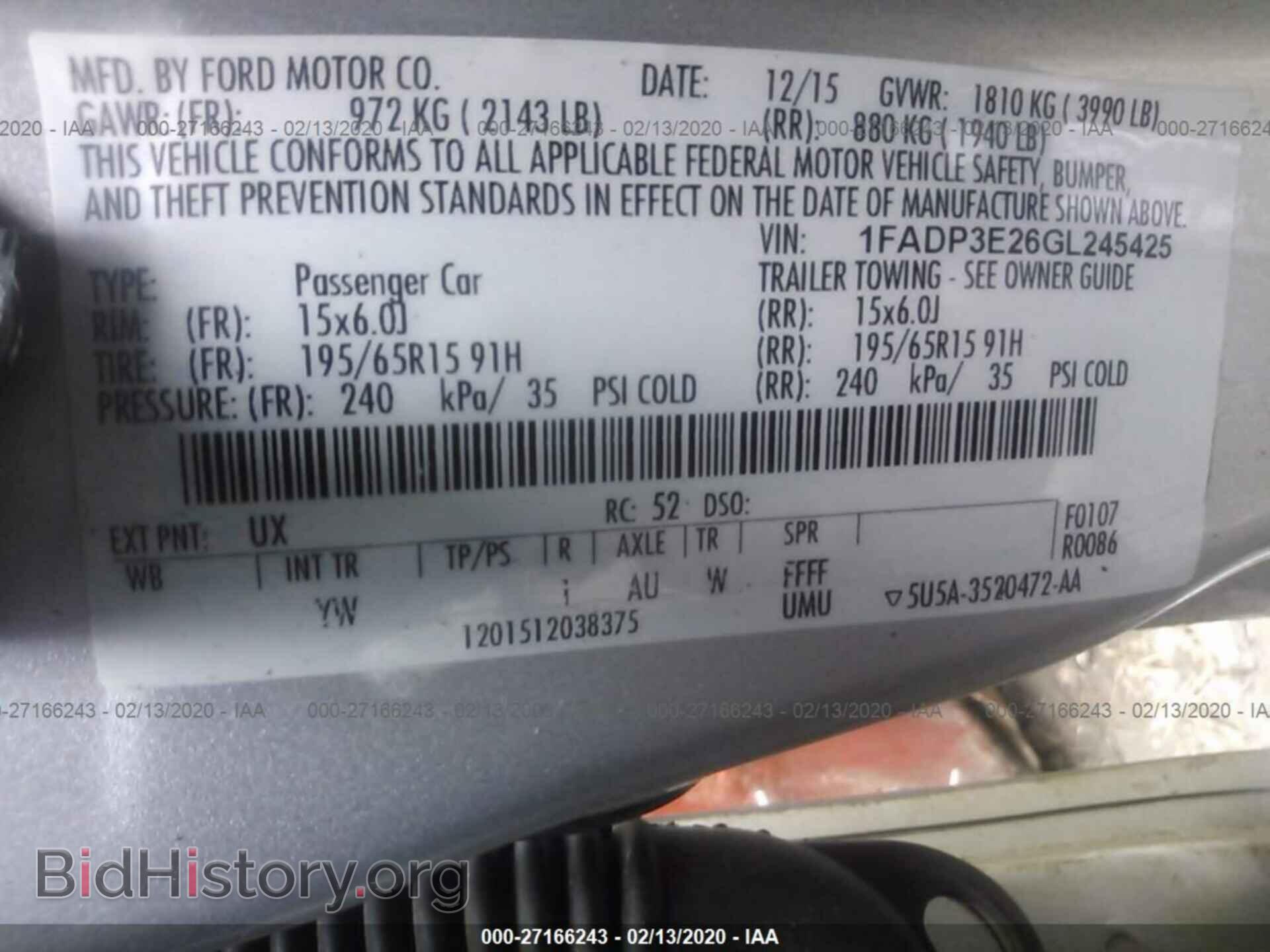 2016 FORD FOCUS - VIN: 1FADP3E26GL245425 - Фото 9