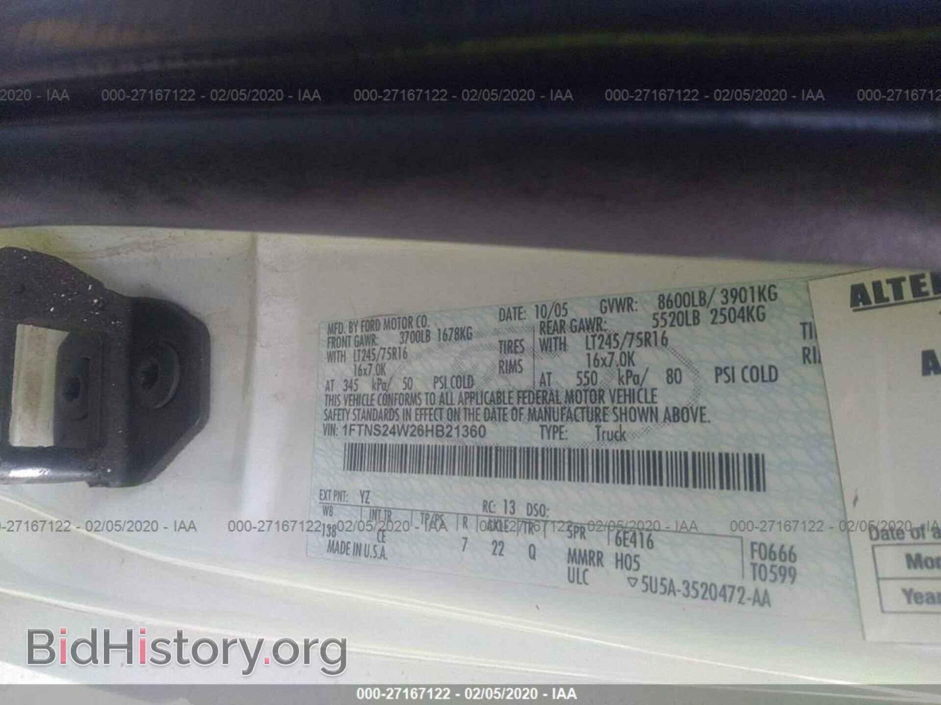 2006 FORD ECONOLINE - VIN: 1FTNS24W26HB21360 - Фото 9