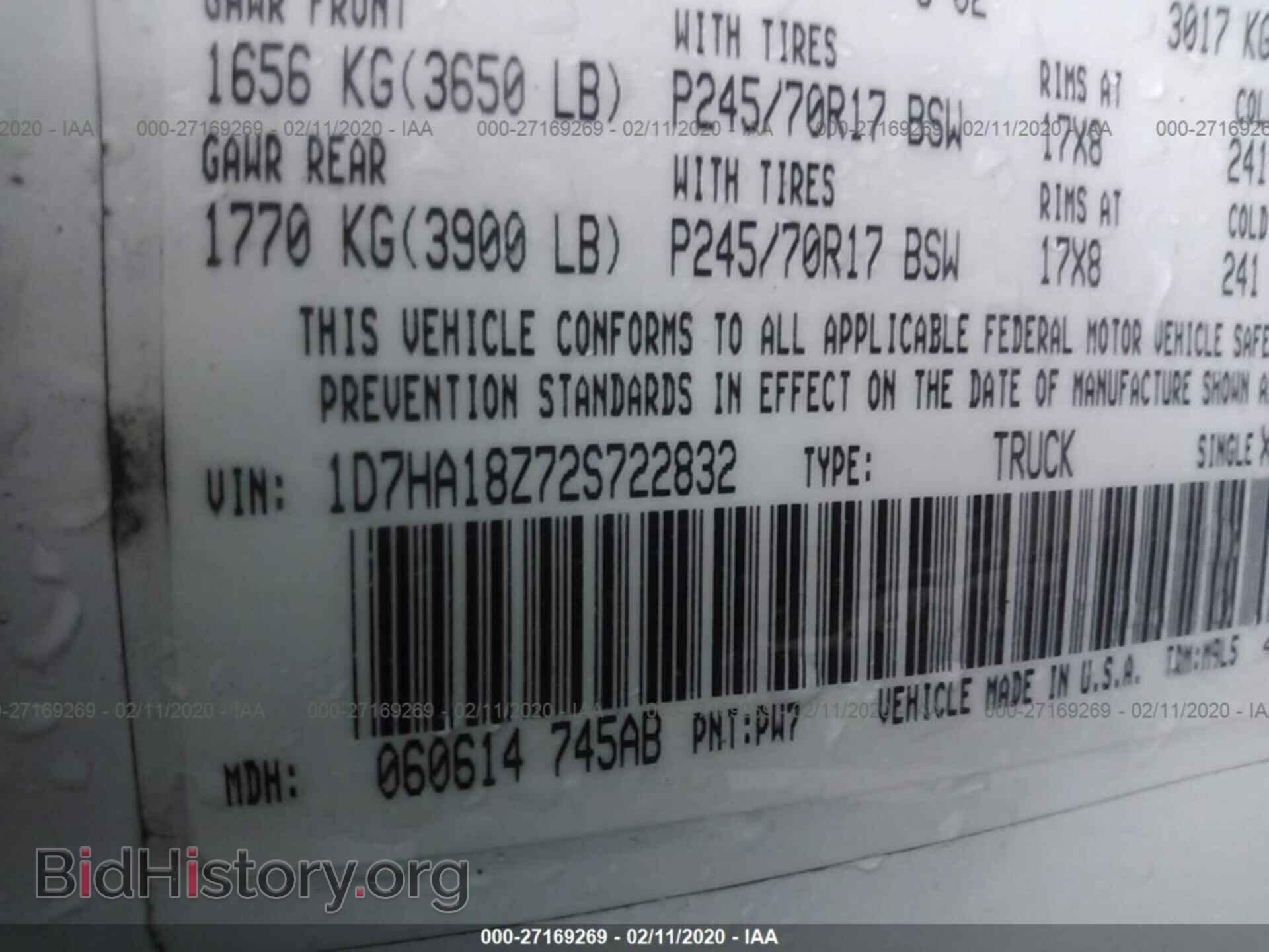 2002 DODGE RAM 1500 - VIN: 1D7HA18Z72S722832 - Фото 9