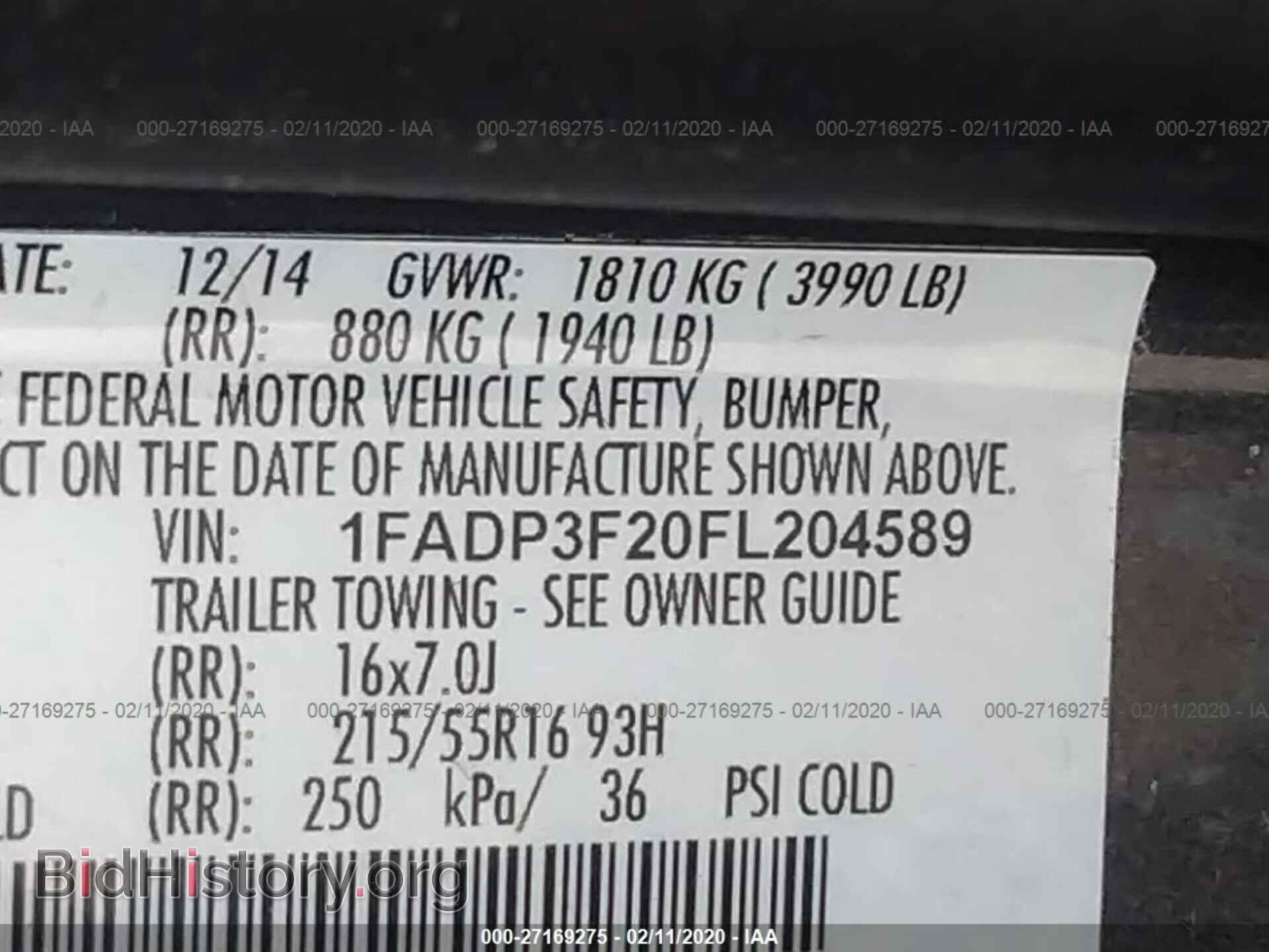 2015 FORD FOCUS - VIN: 1FADP3F20FL204589 - Фото 9