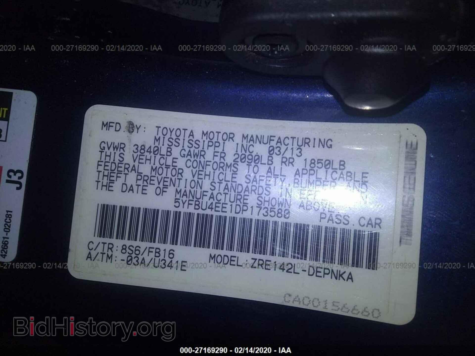 2013 TOYOTA COROLLA - VIN: 5YFBU4EE1DP173580 - Фото 9