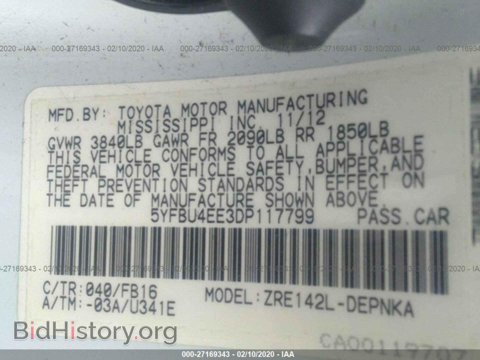 2013 TOYOTA COROLLA - VIN: 5YFBU4EE3DP117799 - Фото 9