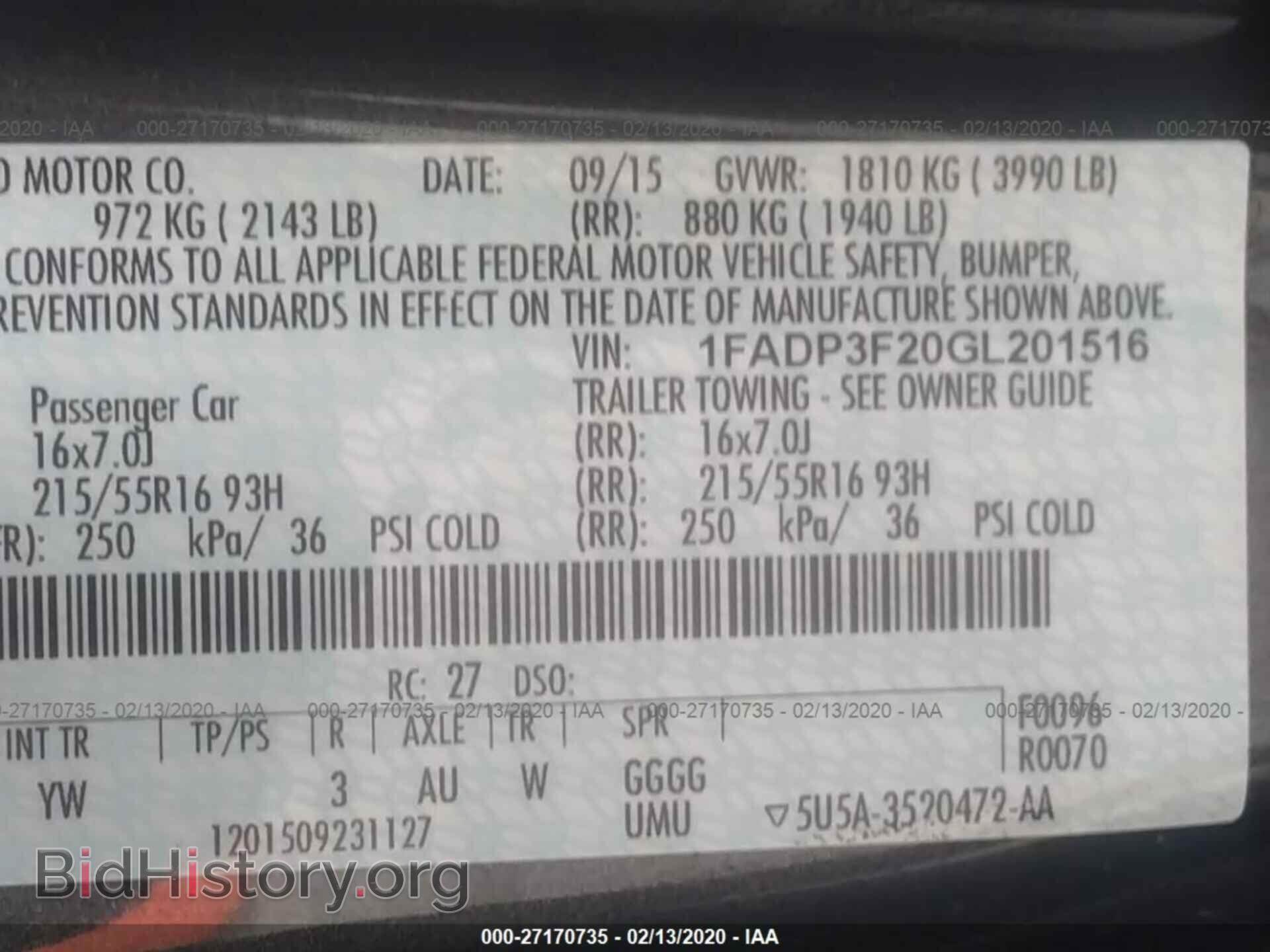 2016 FORD FOCUS - VIN: 1FADP3F20GL201516 - Фото 9