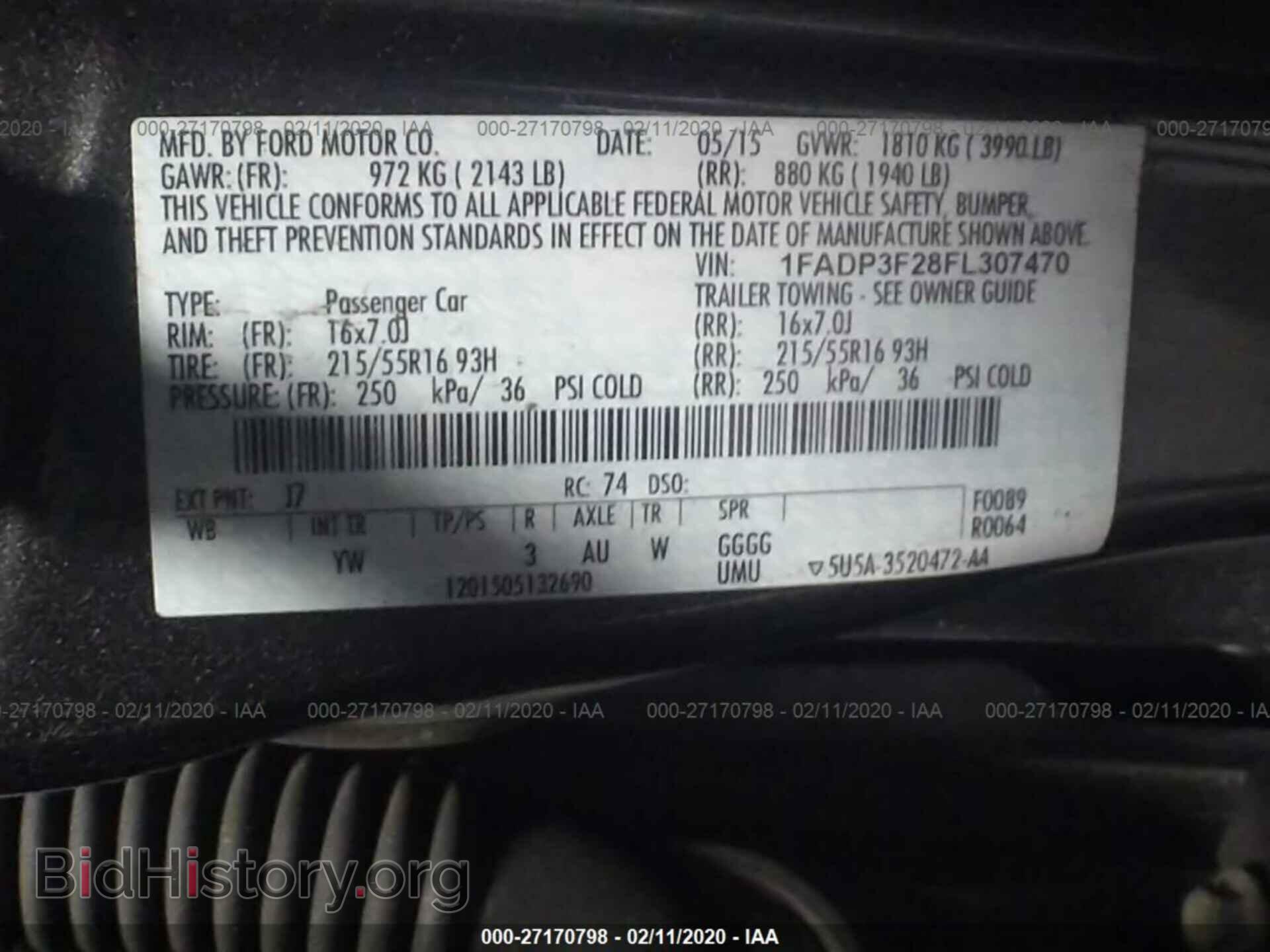 2015 FORD FOCUS - VIN: 1FADP3F28FL307470 - Фото 9