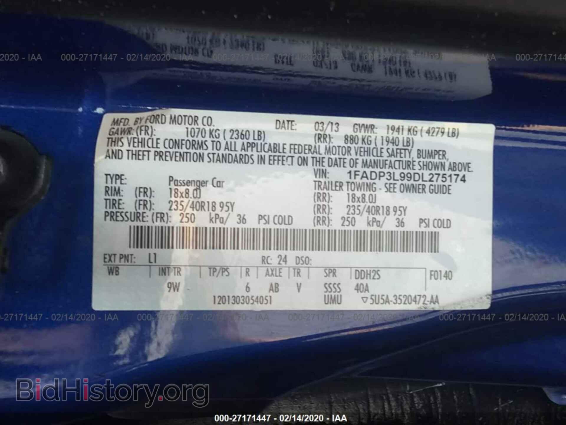 2013 FORD FOCUS - VIN: 1FADP3L99DL275174 - Фото 9