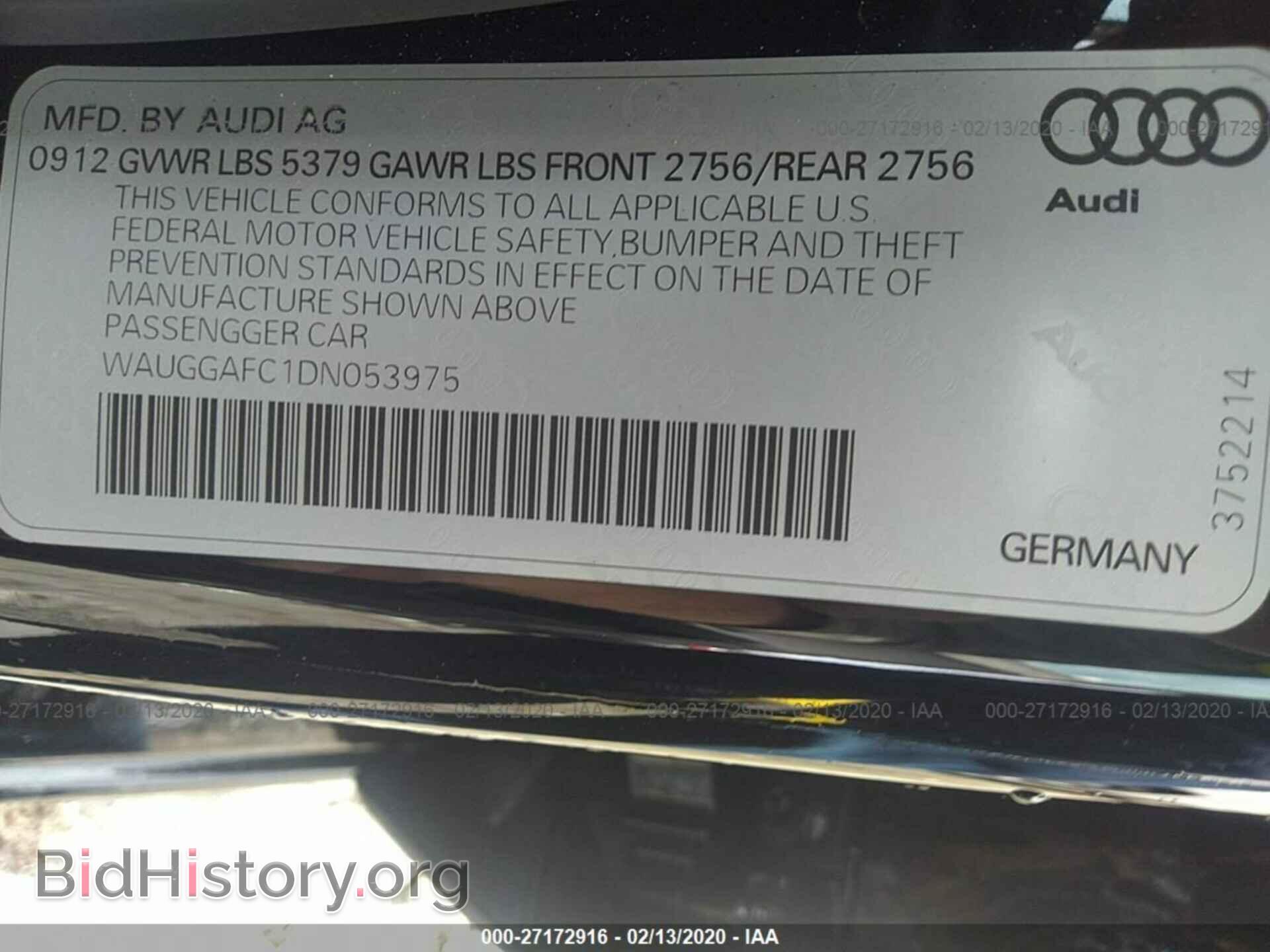 2013 AUDI A6 - VIN: WAUGGAFC1DN053975 - Фото 9