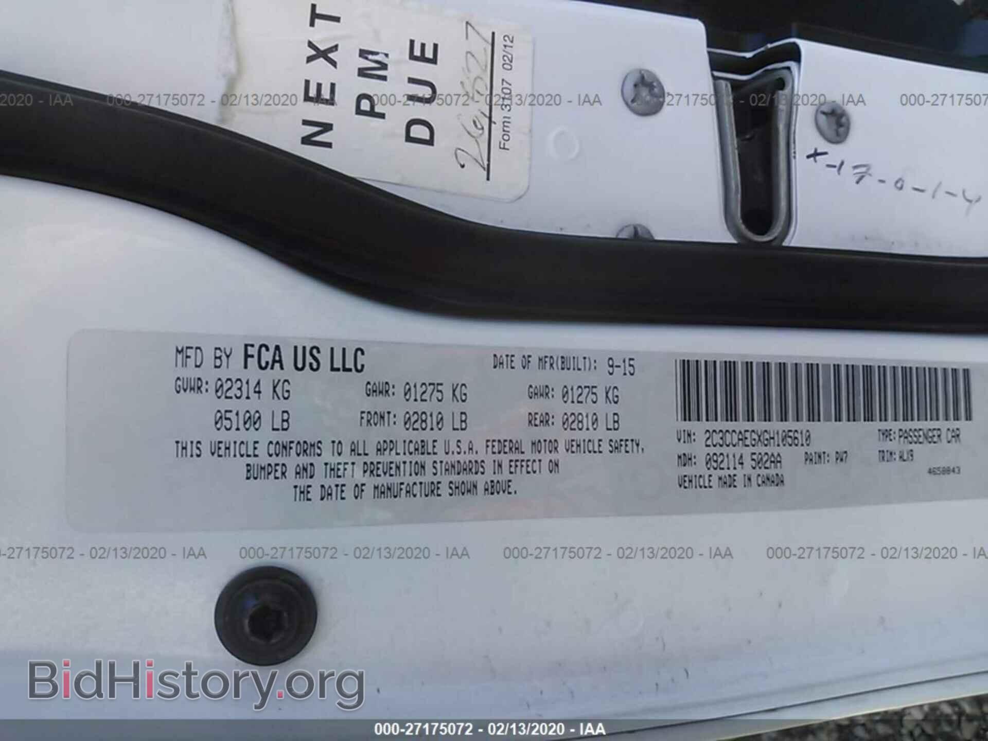 2016 CHRYSLER 300C - VIN: 2C3CCAEGXGH105610 - Фото 9