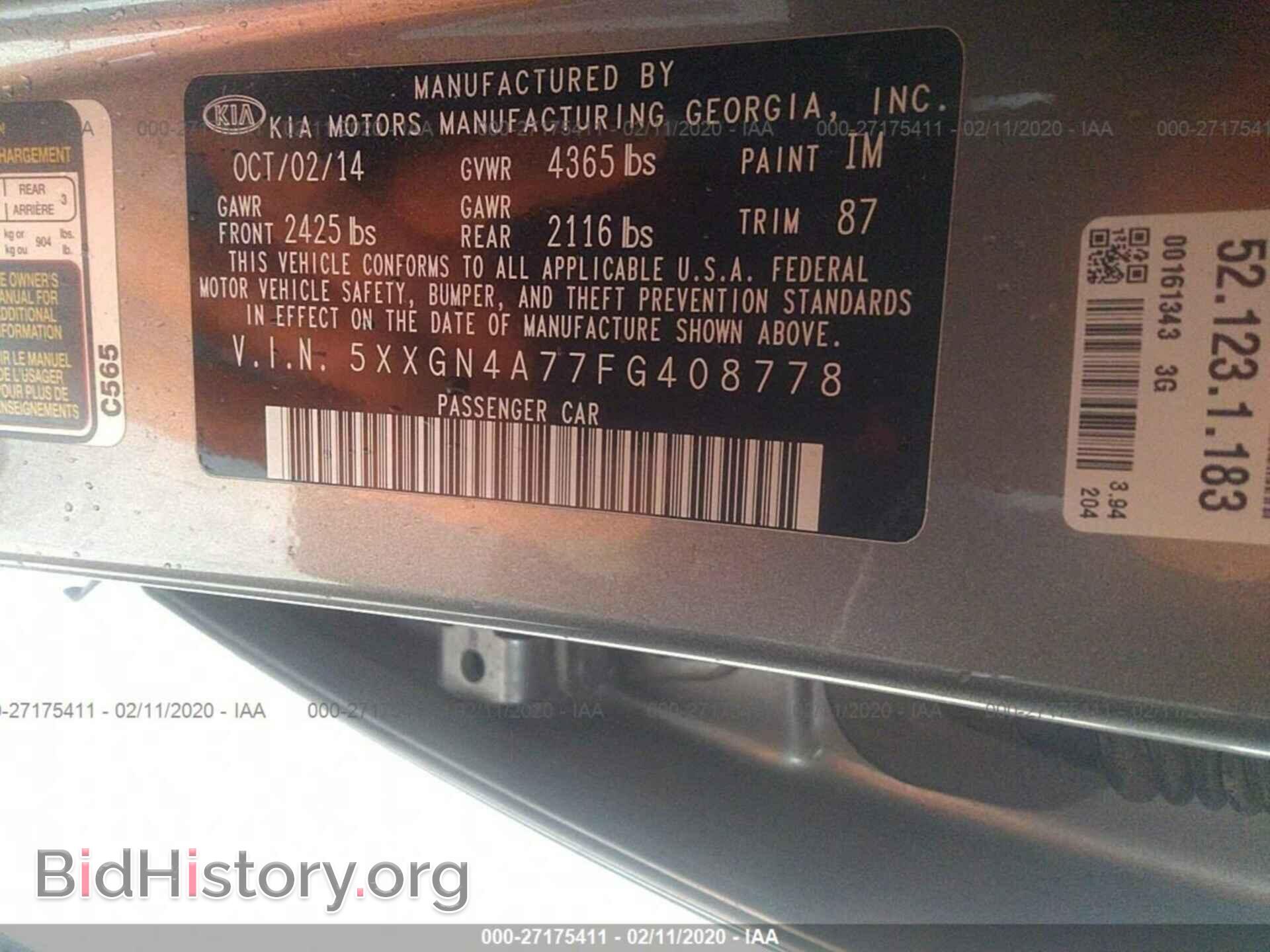 2015 KIA OPTIMA - VIN: 5XXGN4A77FG408778 - Фото 9