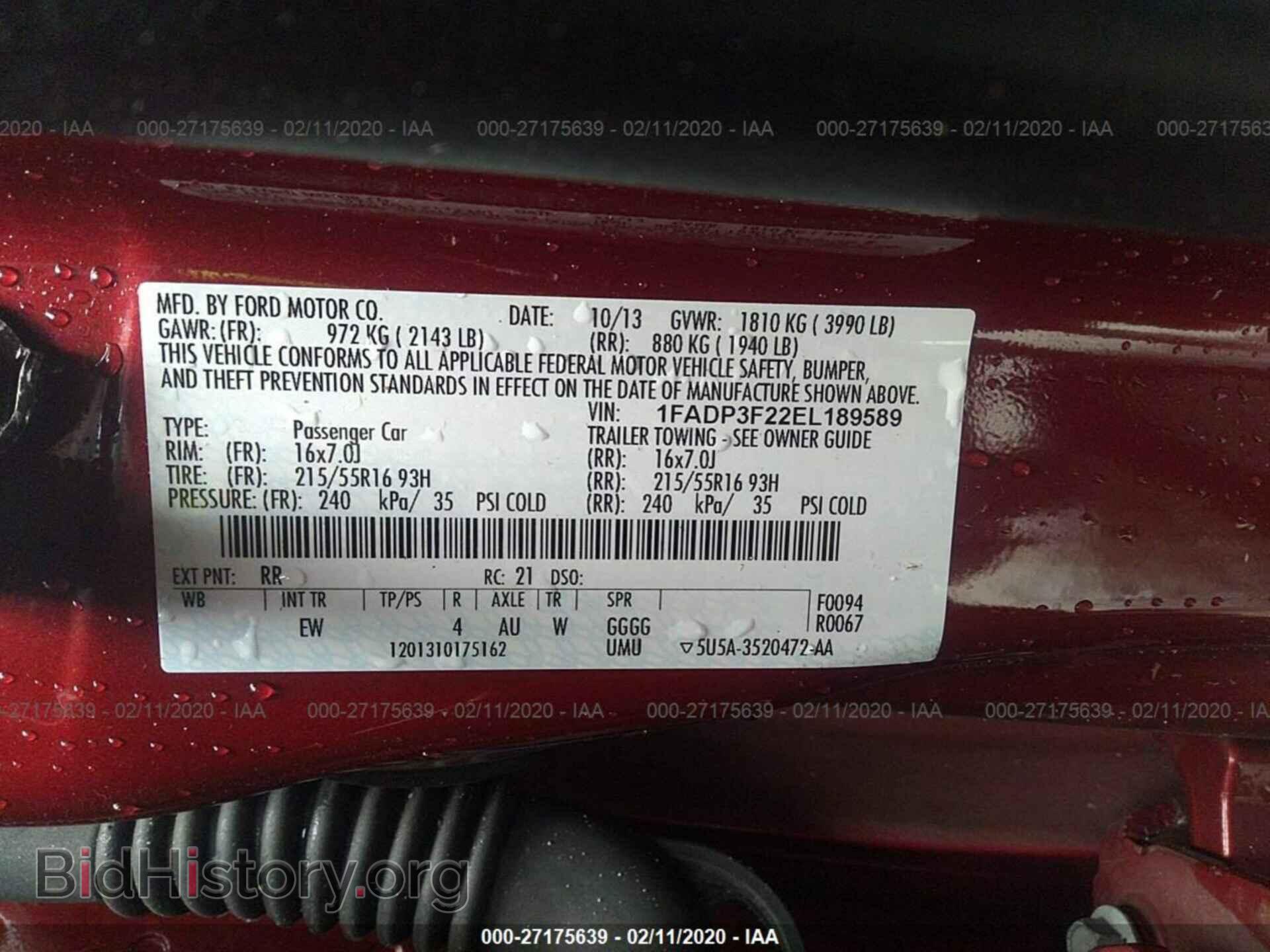 2014 FORD FOCUS - VIN: 1FADP3F22EL189589 - Photo 9