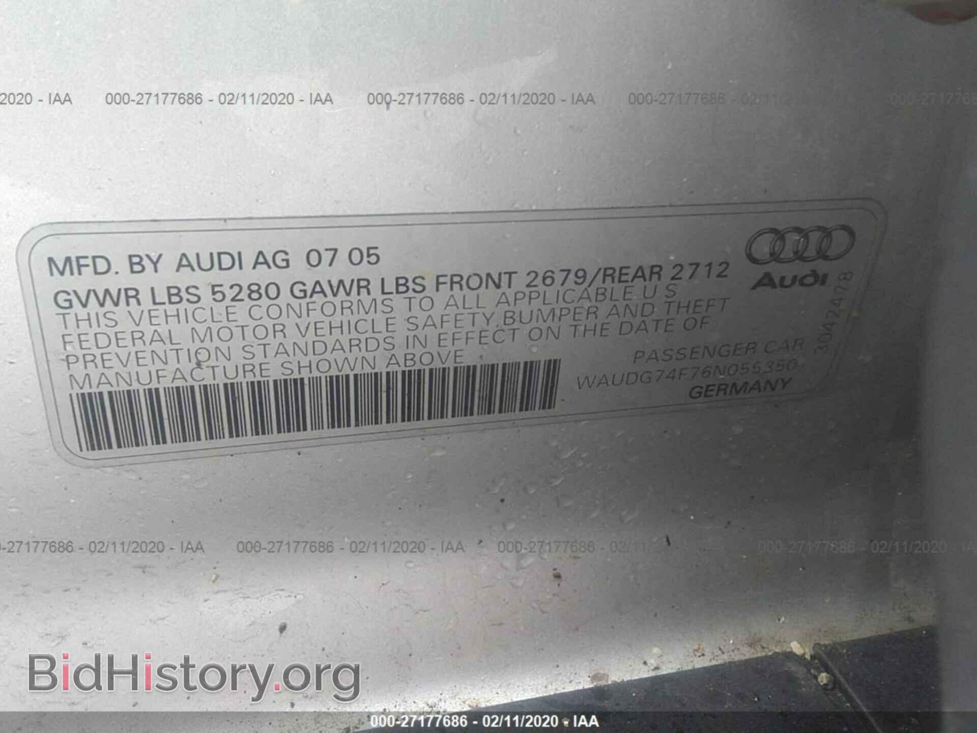 2006 AUDI A6 - VIN: WAUDG74F76N055350 - Фото 9