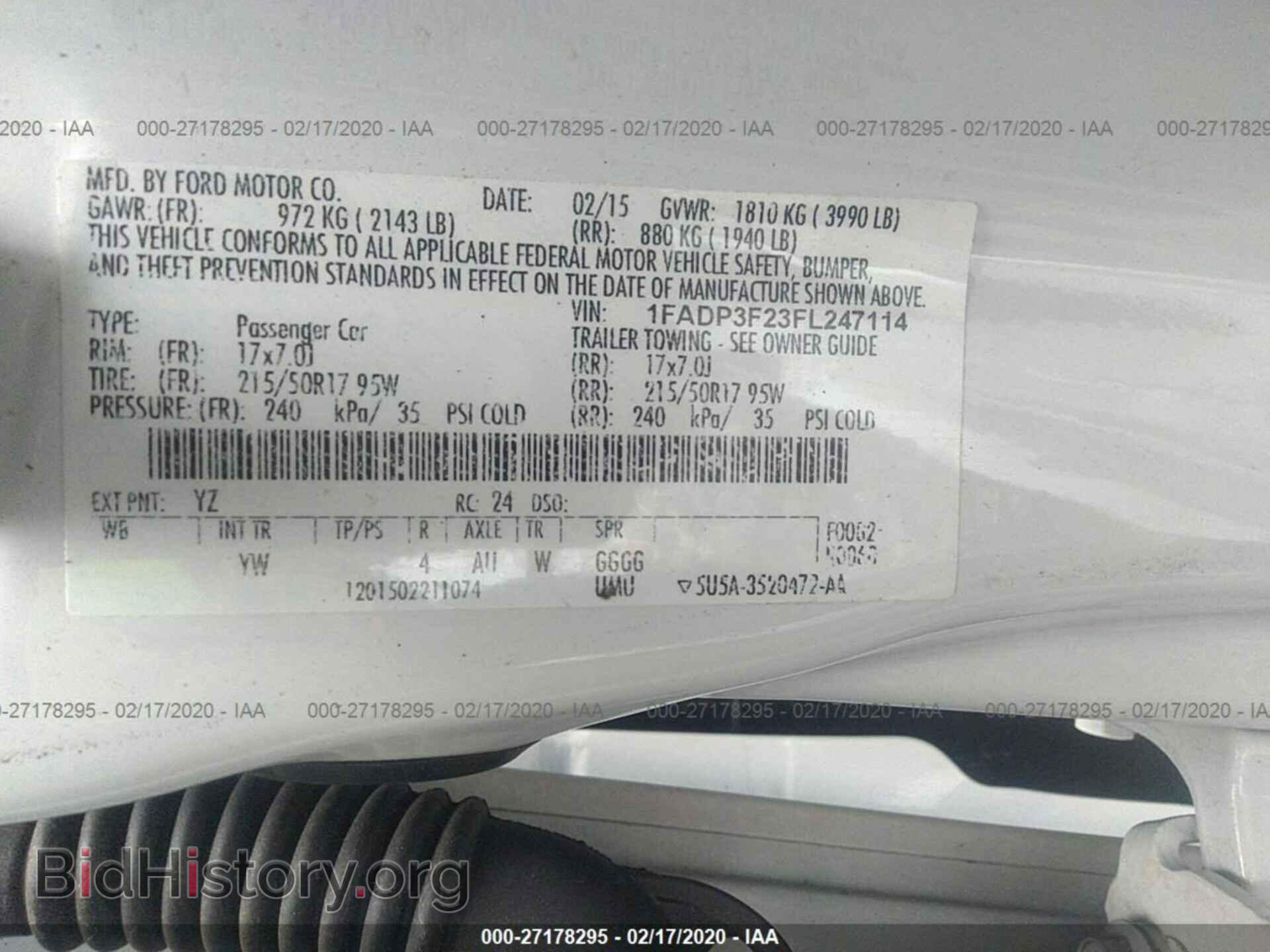 2015 FORD FOCUS - VIN: 1FADP3F23FL247114 - Фото 9