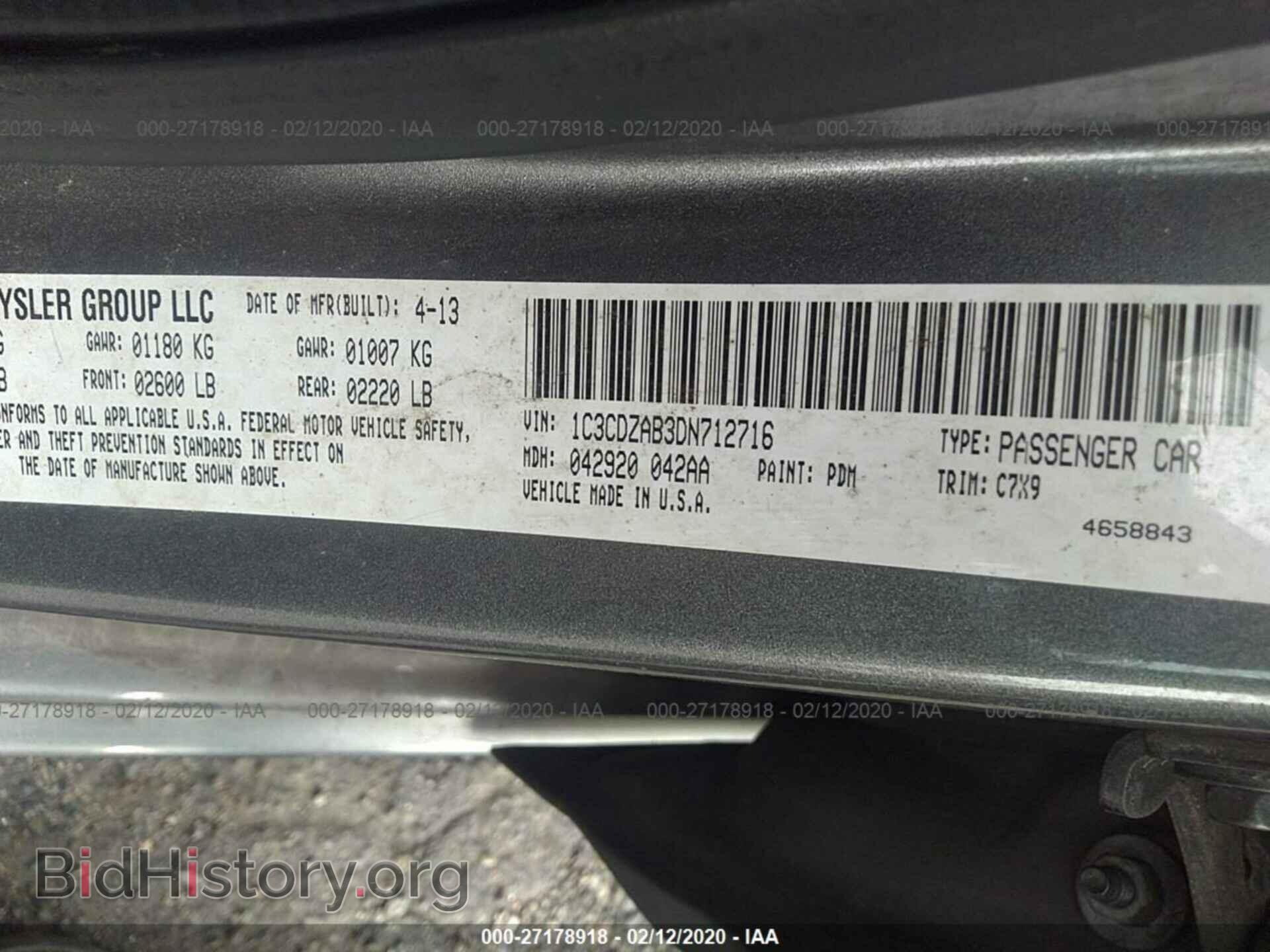 2013 DODGE AVENGER - VIN: 1C3CDZAB3DN712716 - Photo 9