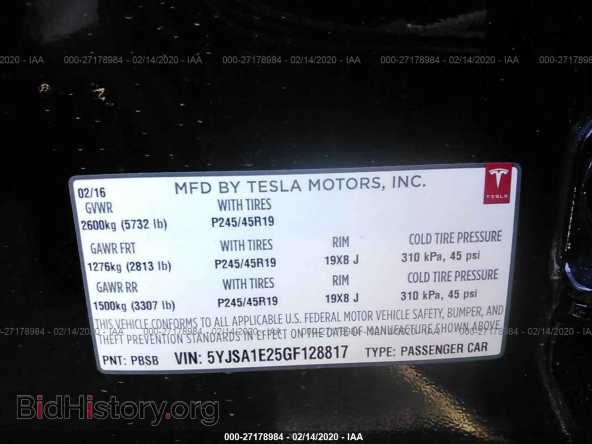 2016 TESLA MODEL S - VIN: 5YJSA1E25GF128817 - Фото 9