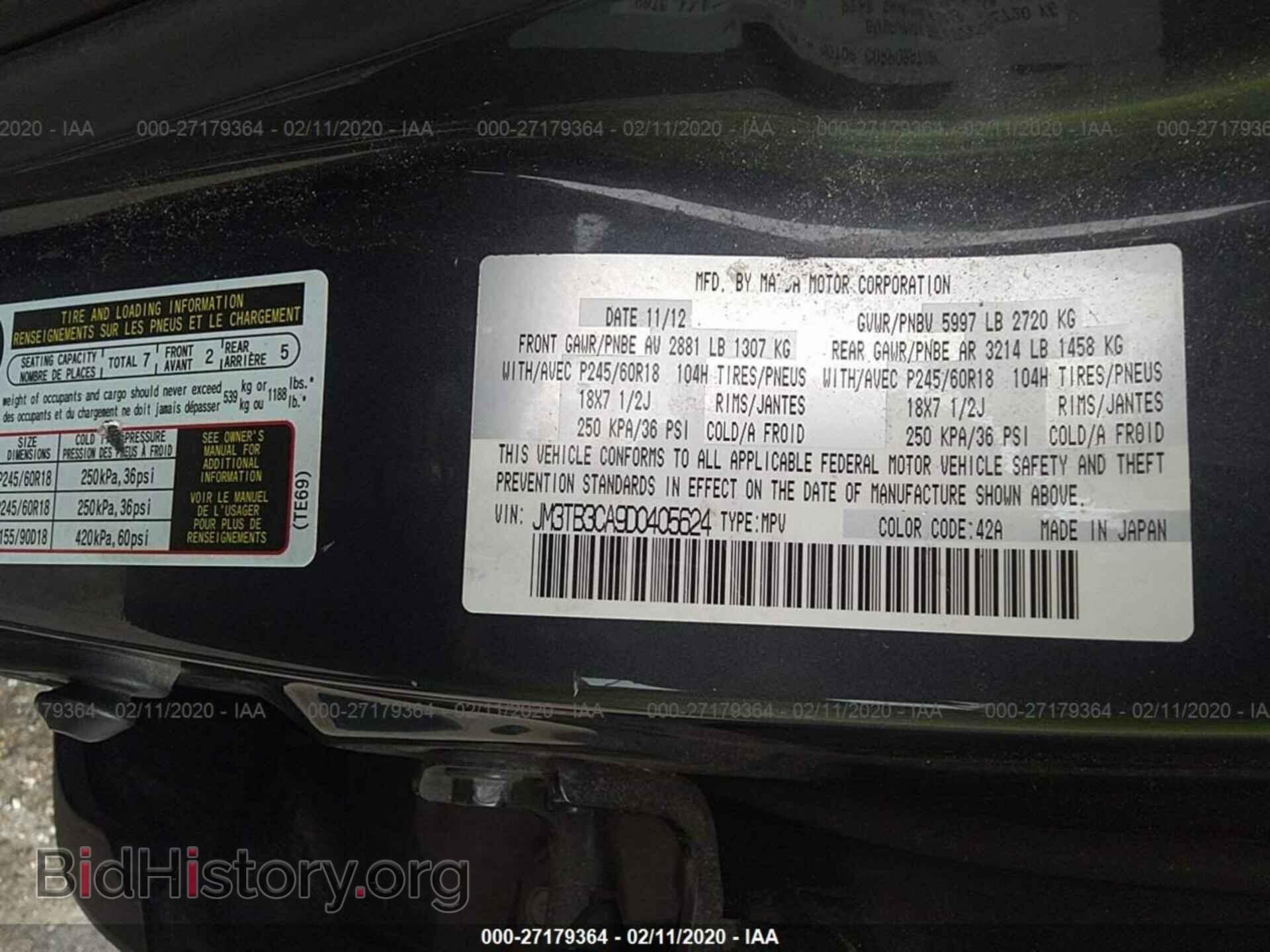 2013 MAZDA CX-9 - VIN: JM3TB3CA9D0405624 - Фото 9