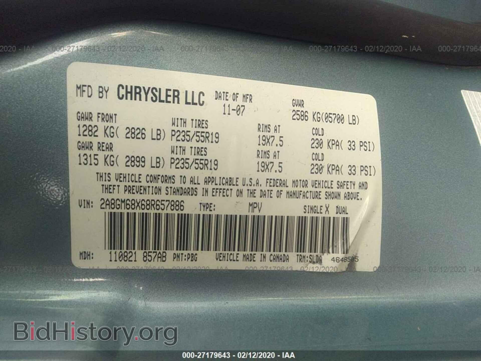 2008 CHRYSLER PACIFICA - VIN: 2A8GM68X68R657886 - Photo 9