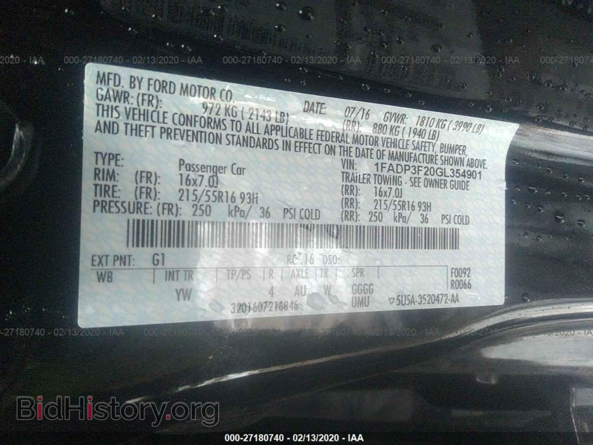 2016 FORD FOCUS - VIN: 1FADP3F20GL354901 - Фото 9