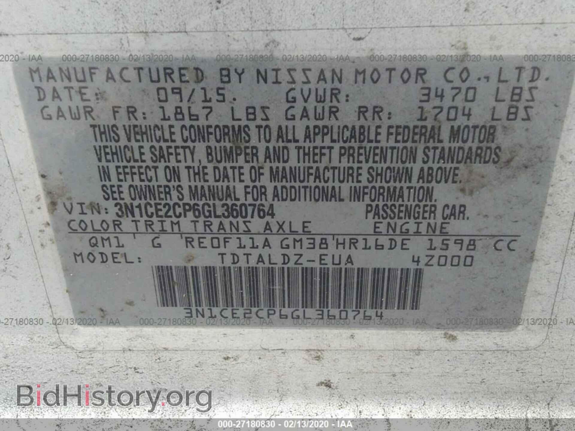 2016 NISSAN VERSA NOTE - VIN: 3N1CE2CP6GL360764 - Фото 9