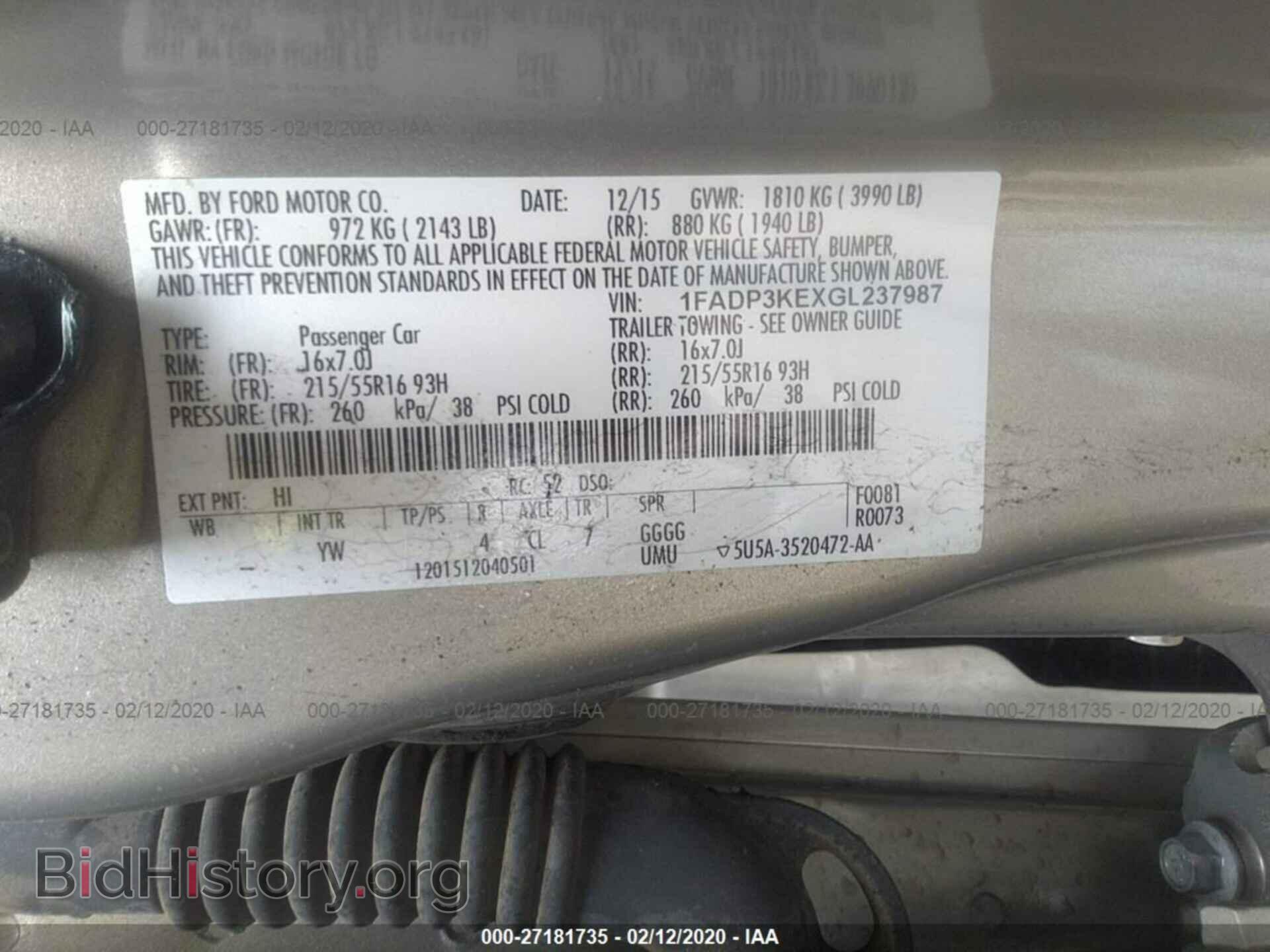 2016 FORD FOCUS - VIN: 1FADP3KEXGL237987 - Photo 9