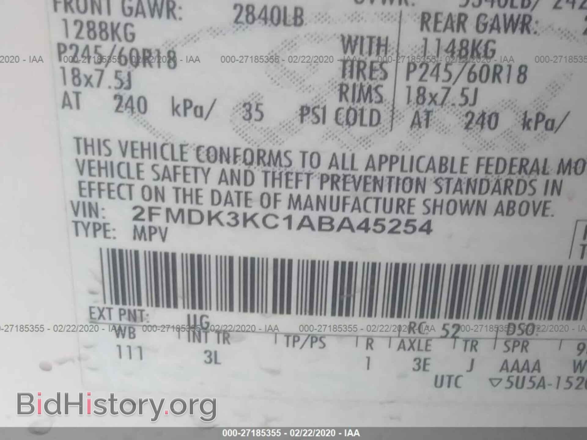2010 FORD EDGE - VIN: 2FMDK3KC1ABA45254 - Фото 9