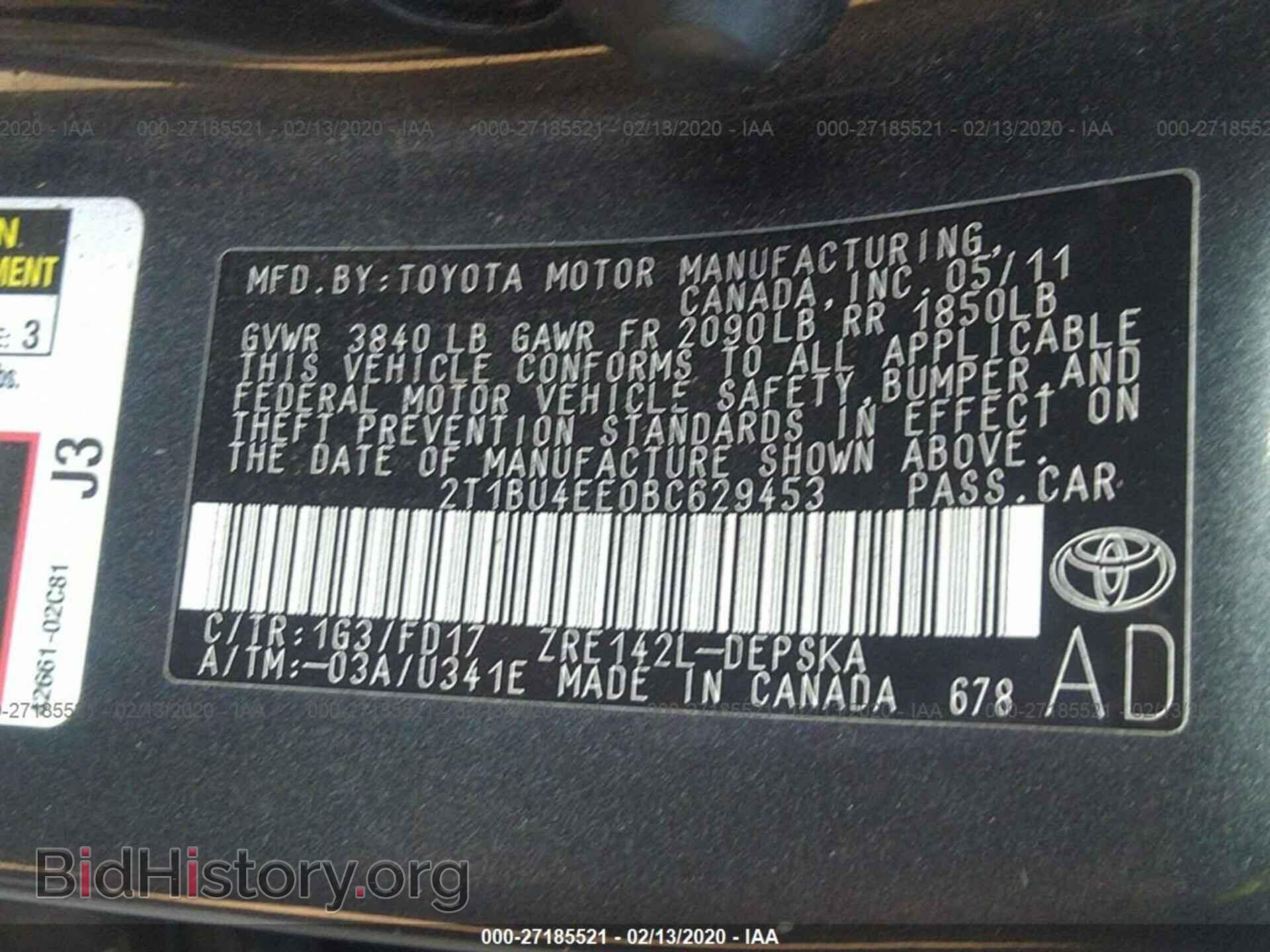2011 TOYOTA COROLLA - VIN: 2T1BU4EE0BC629453 - Фото 9