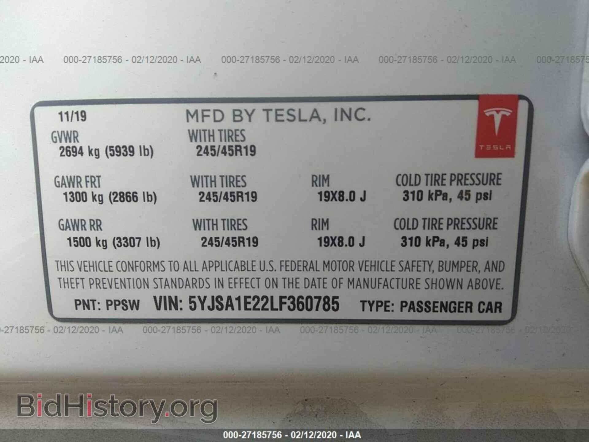 2020 TESLA MODEL S - VIN: 5YJSA1E22LF360785 - Photo 9