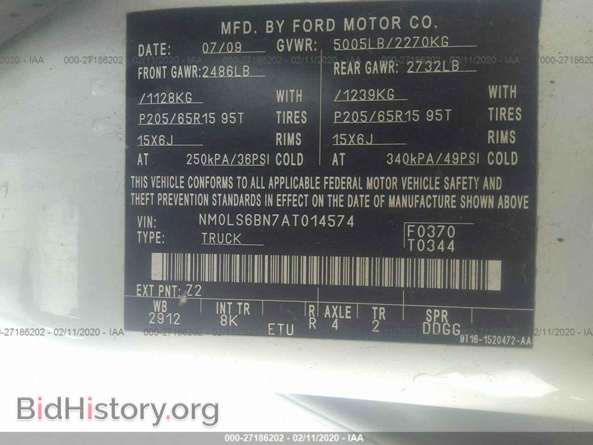 2010 FORD TRANSIT CONNECT - VIN: NM0LS6BN7AT014574 - Фото 9