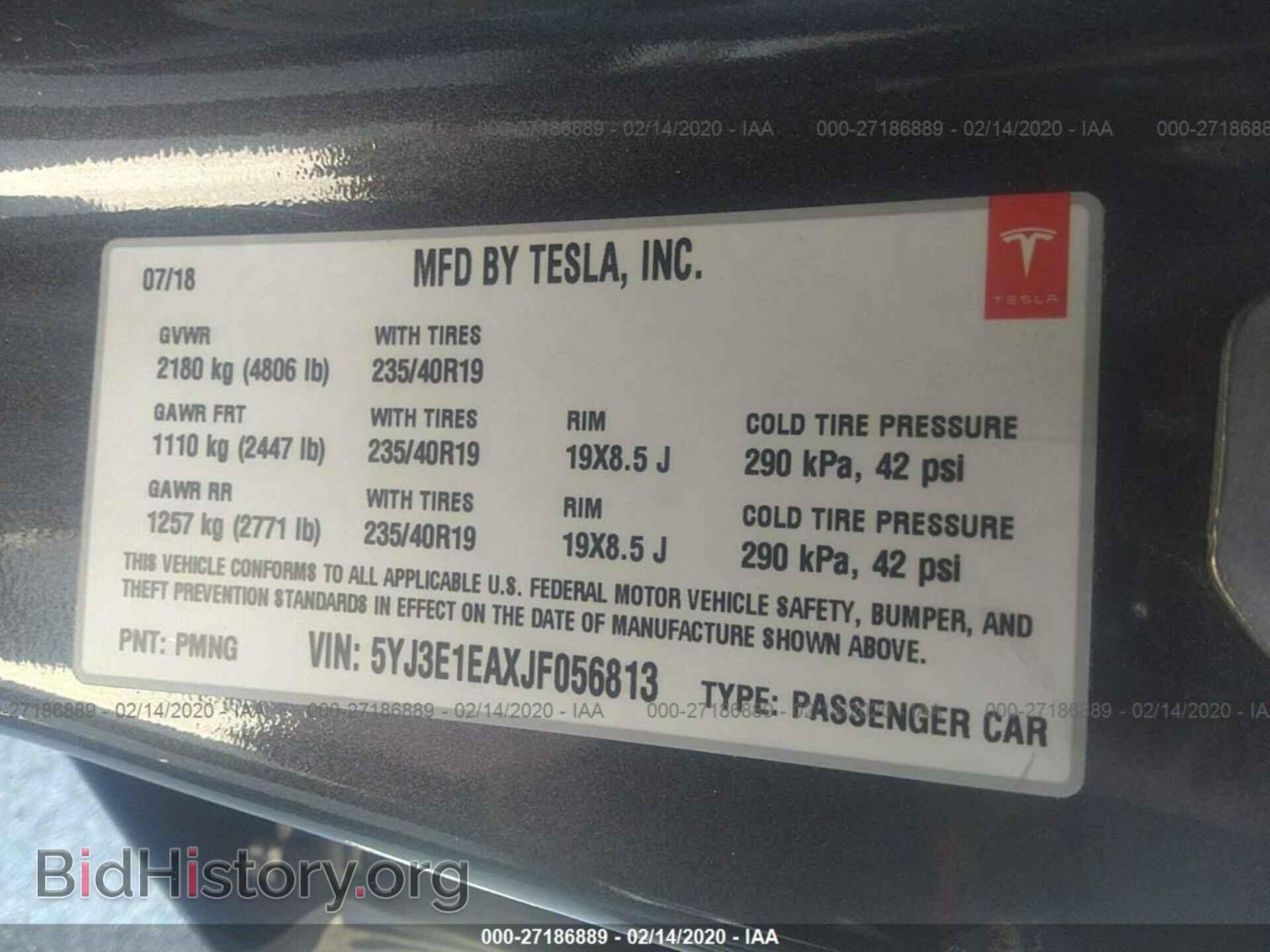 2018 TESLA MODEL 3 - VIN: 5YJ3E1EAXJF056813 - Photo 9